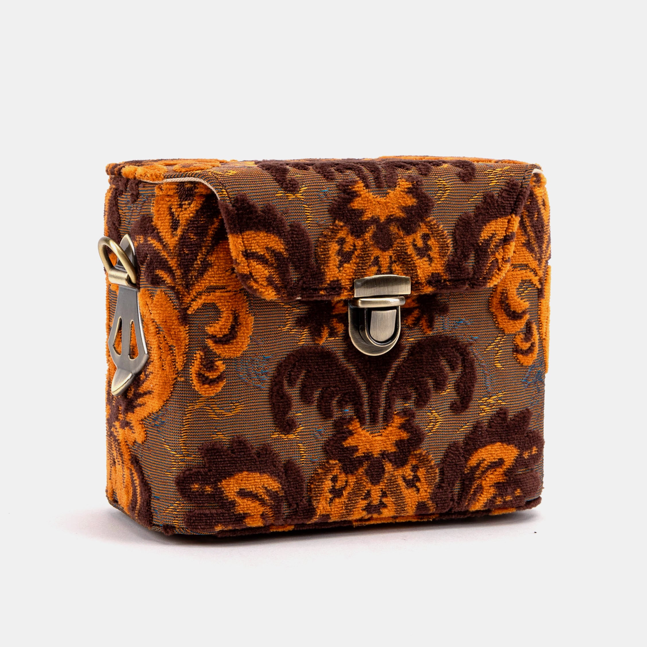 Burnout Velvet Revival Sienna Emma Small Train Case of America side without shoulder strap