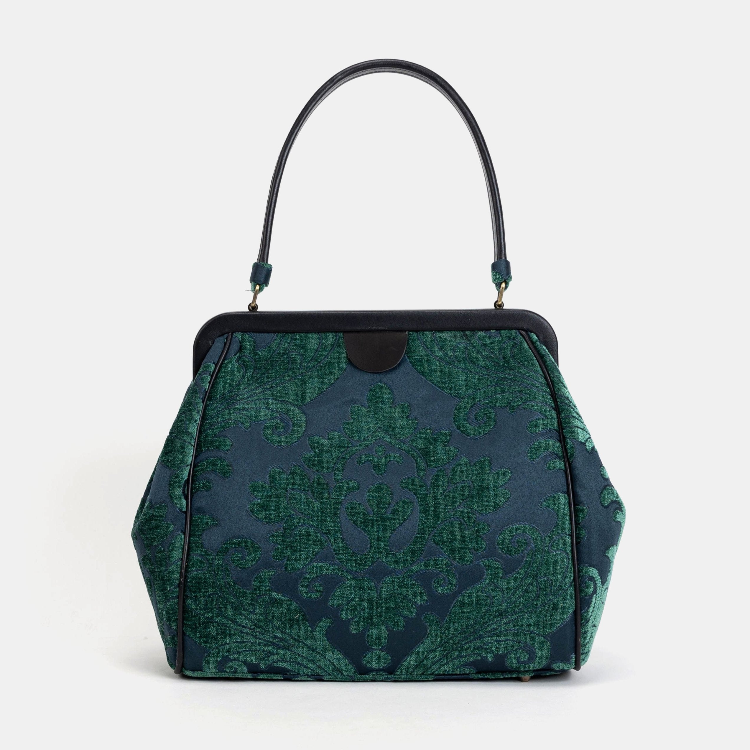 Queen Hunter Green Alma Shoulder Bag Carpet Bag of America front