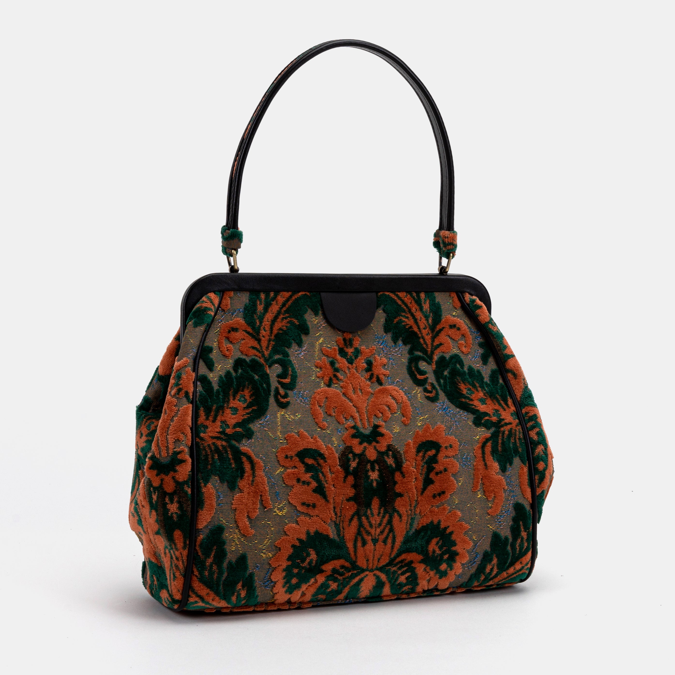 Burnout Velvet Revival Jade Alma Shoulder Bag Carpet Bag of America front side