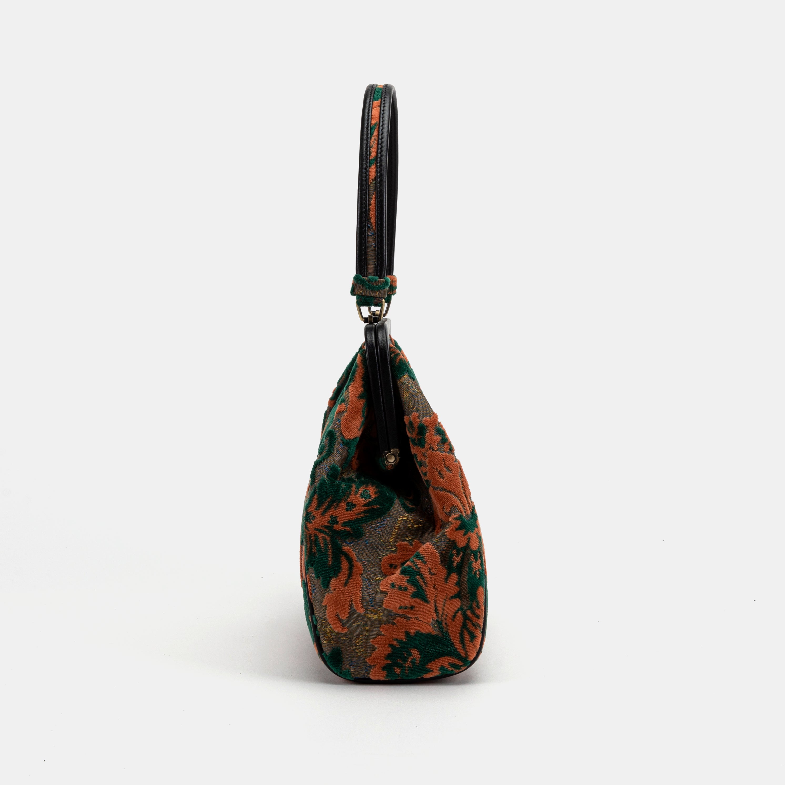 Burnout Velvet Revival Jade Alma Shoulder Bag Carpet Bag of America side