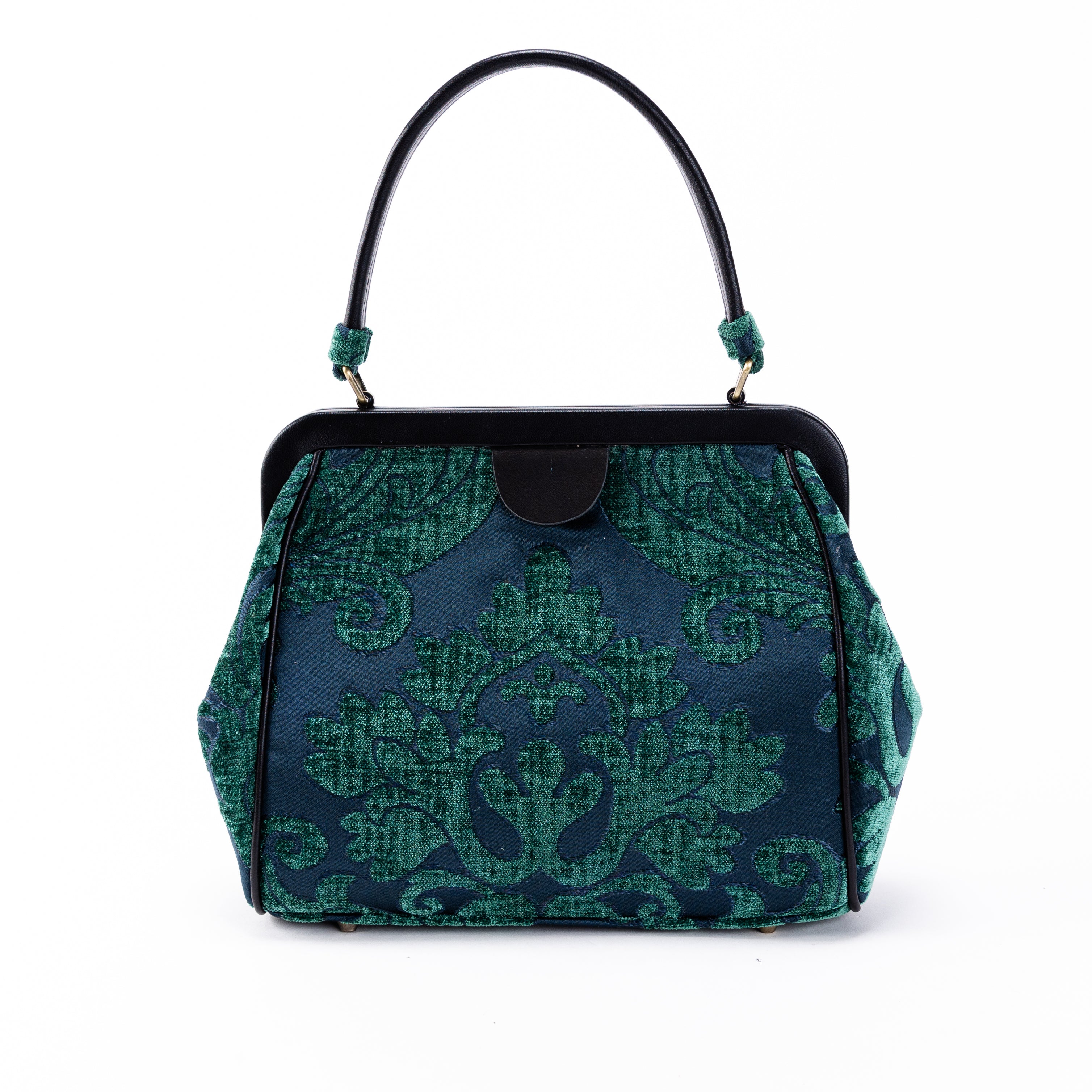 Queen Hunter Green Alma Satchel Carpet Bag of America front