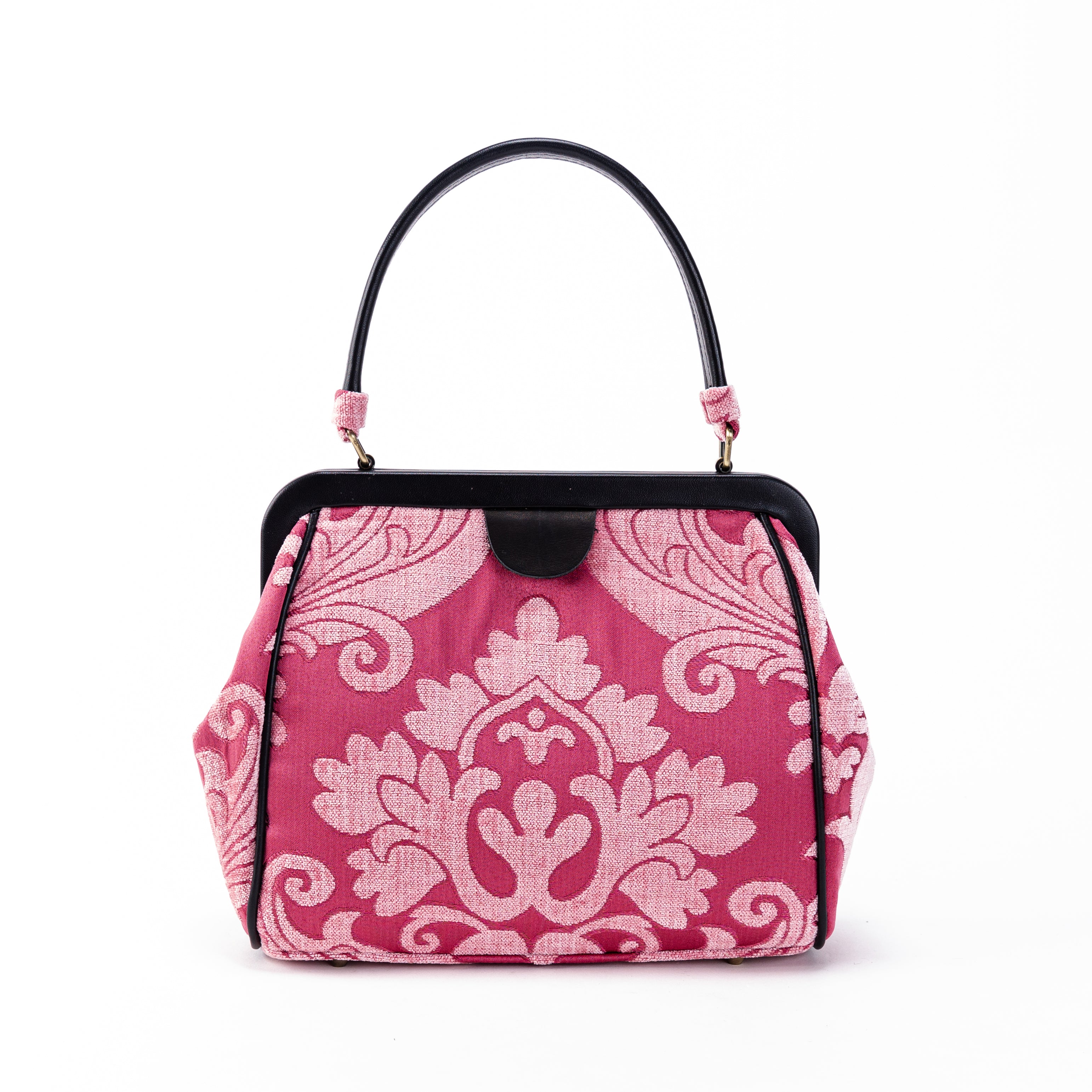 Queen Rose Pink Alma Satchel Carpet Bag of America front