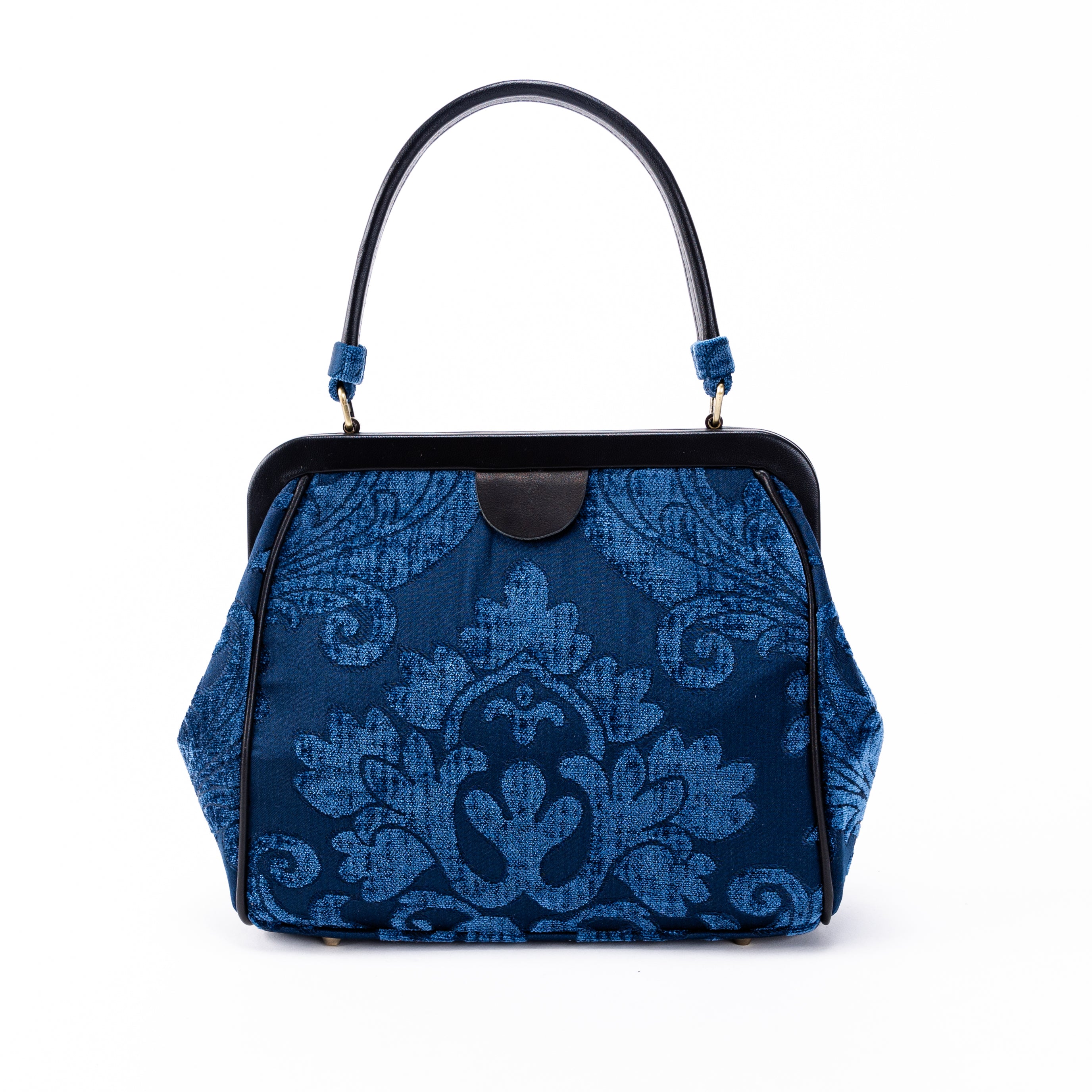 Queen Royal Blue Alma Satchel Carpet Bag of America front