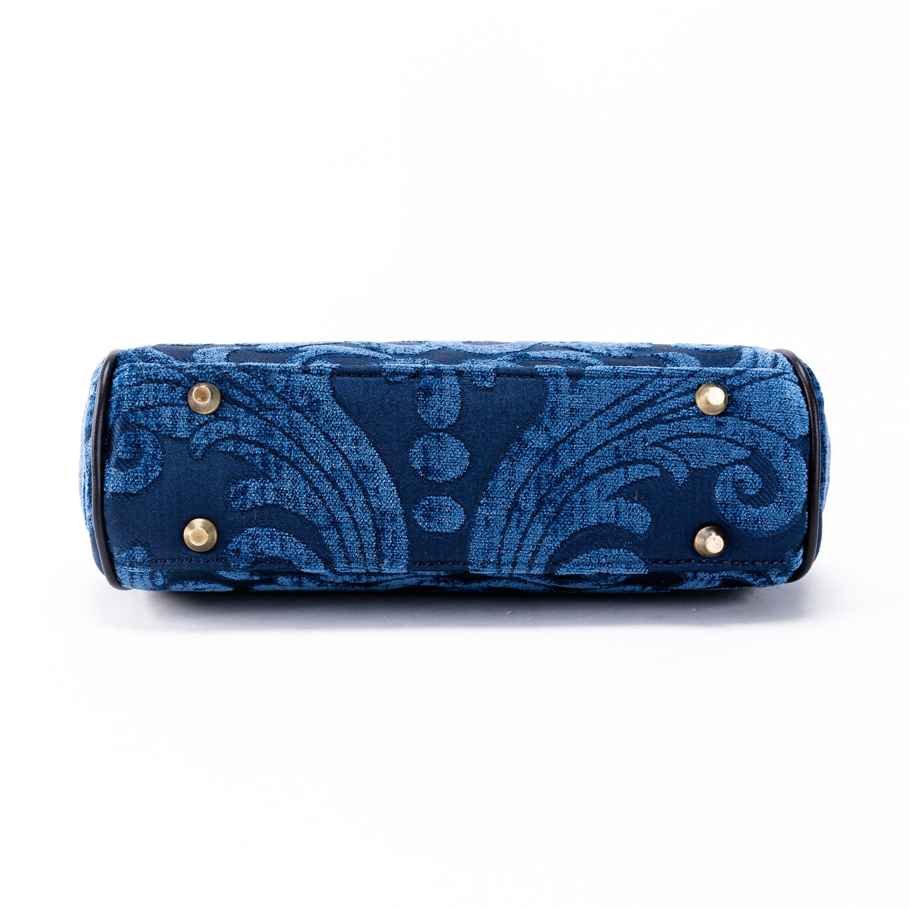 Queen Royal Blue Alma Satchel Carpet Bag of America bottom