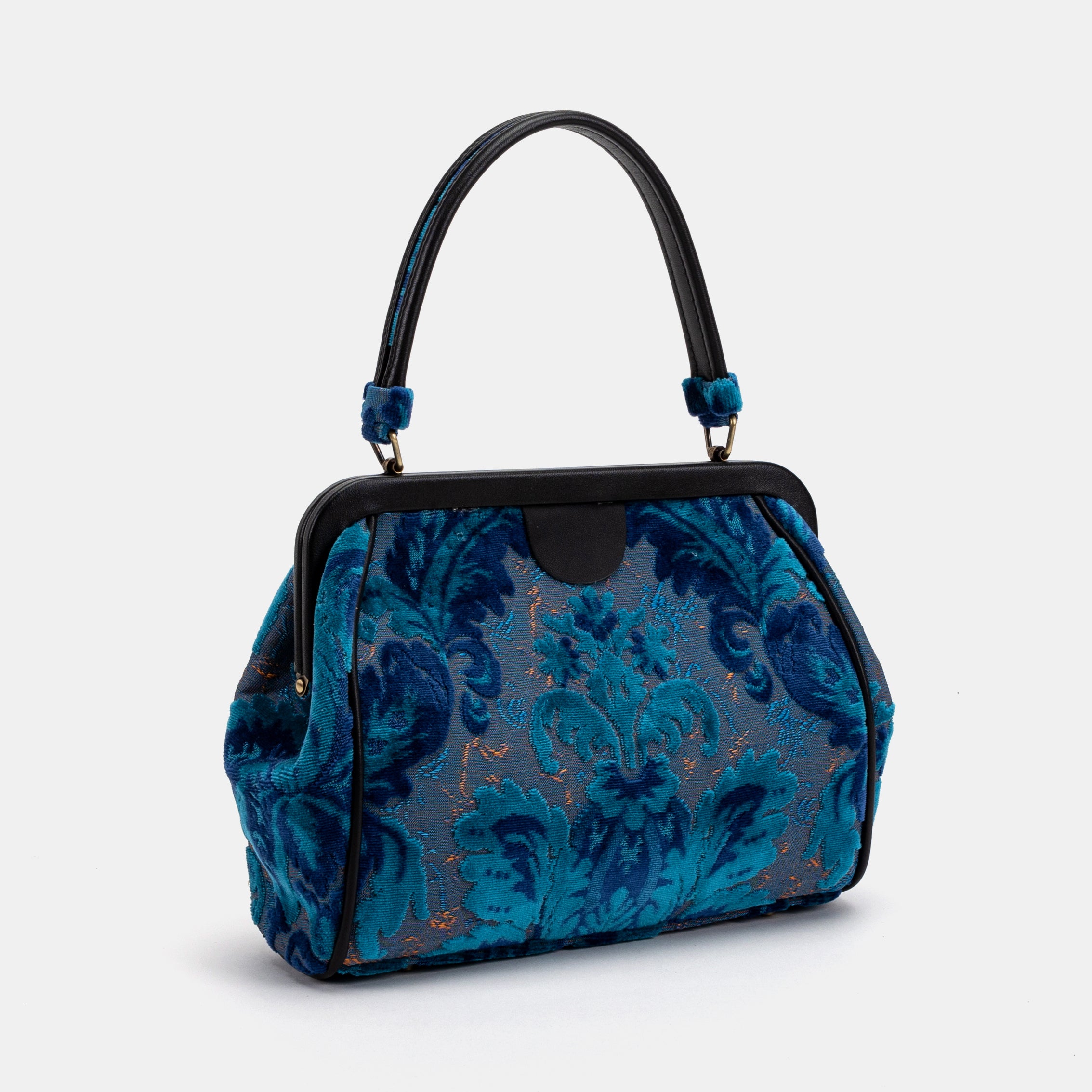 Burnout Velvet  Revival Aqua Alma Carpet Bag of America front side
