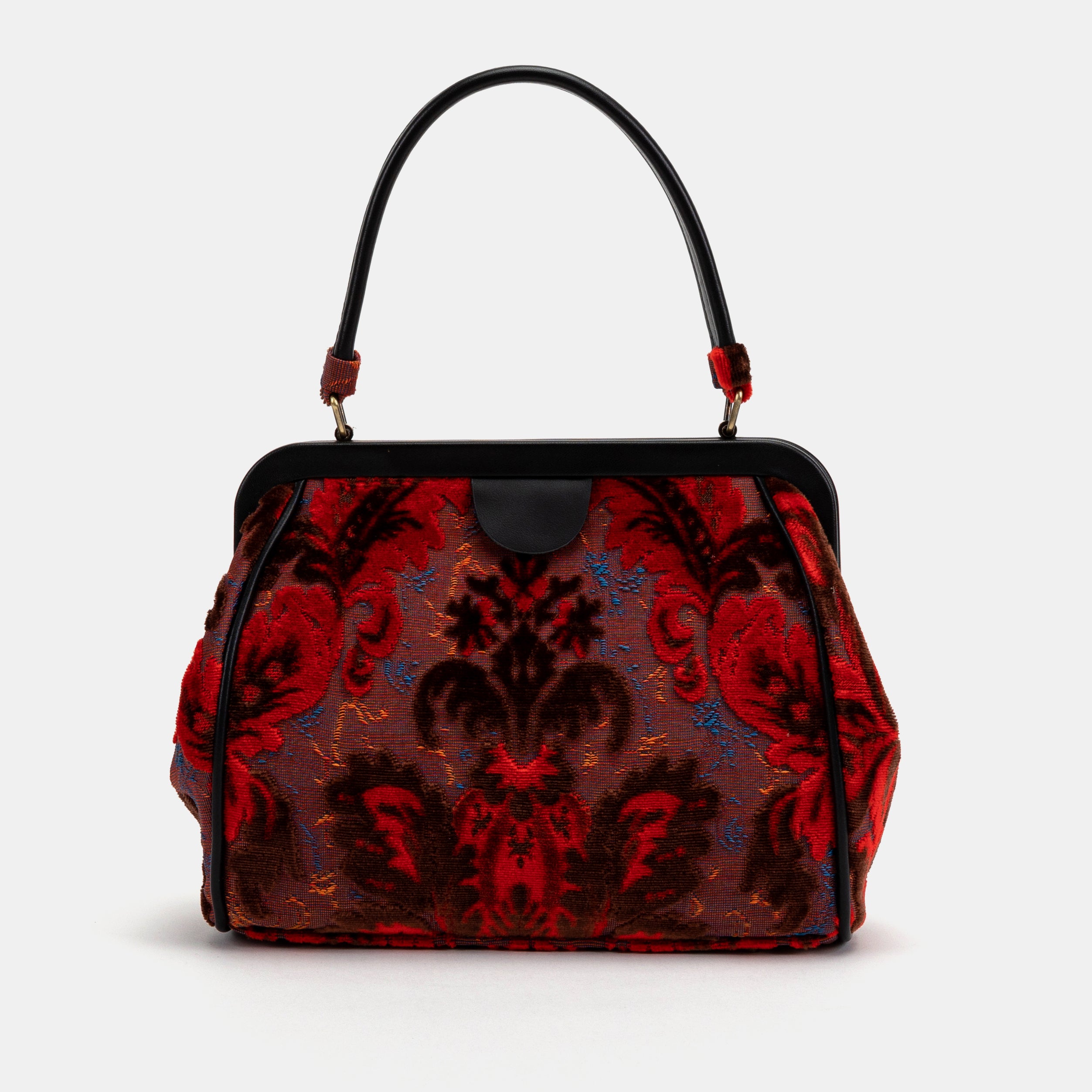 Burnout Velvet Revival Scarlet Alma Carpet Bag of America front 