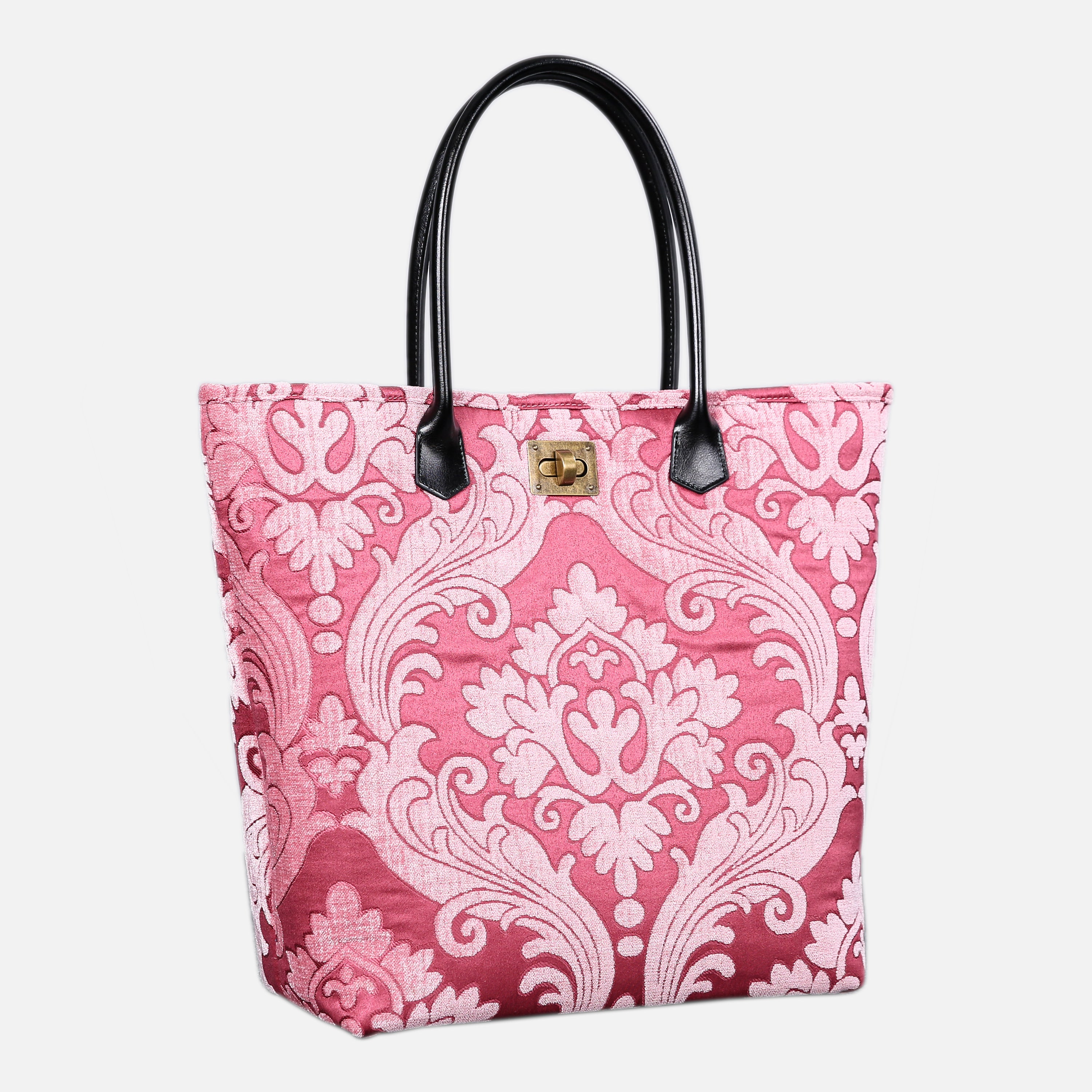 Queen Rose Pink Carpet Tote Shopper carpet bag MCW Handmade-1