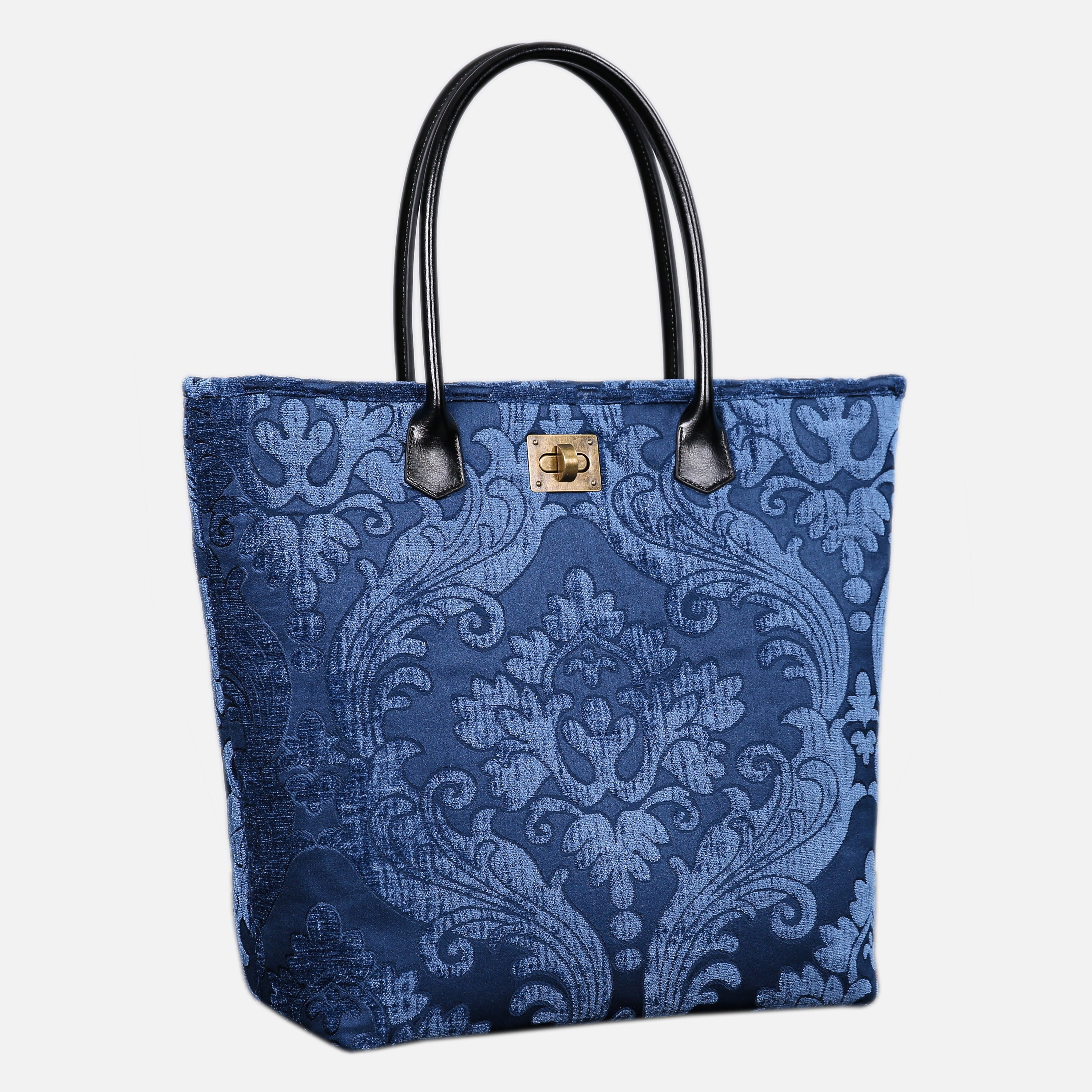 Queen Royal Blue Carpet Tote Shopper carpet bag MCW Handmade-1