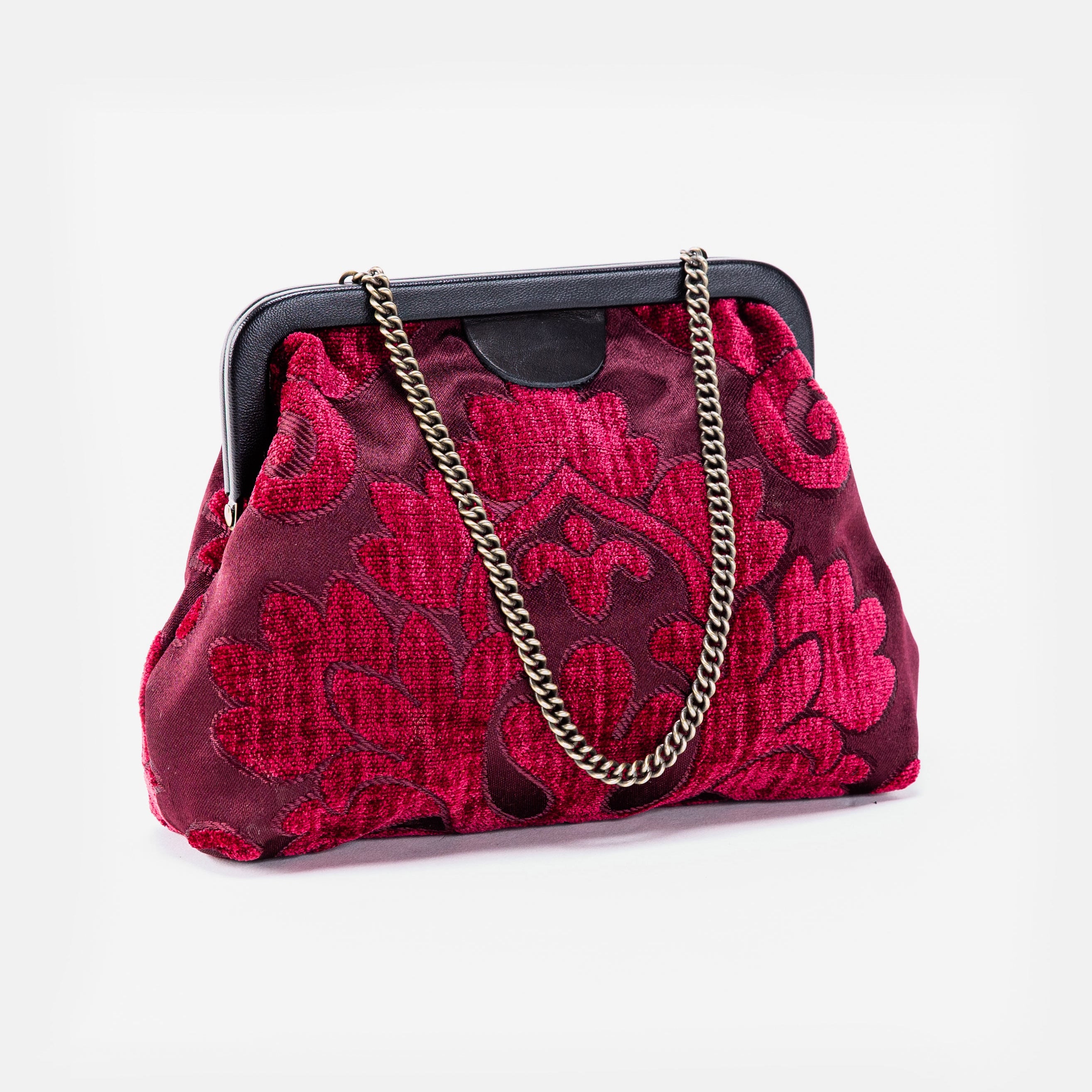 Queen Wine | Alma Evening Clutch Carpet Bag front side