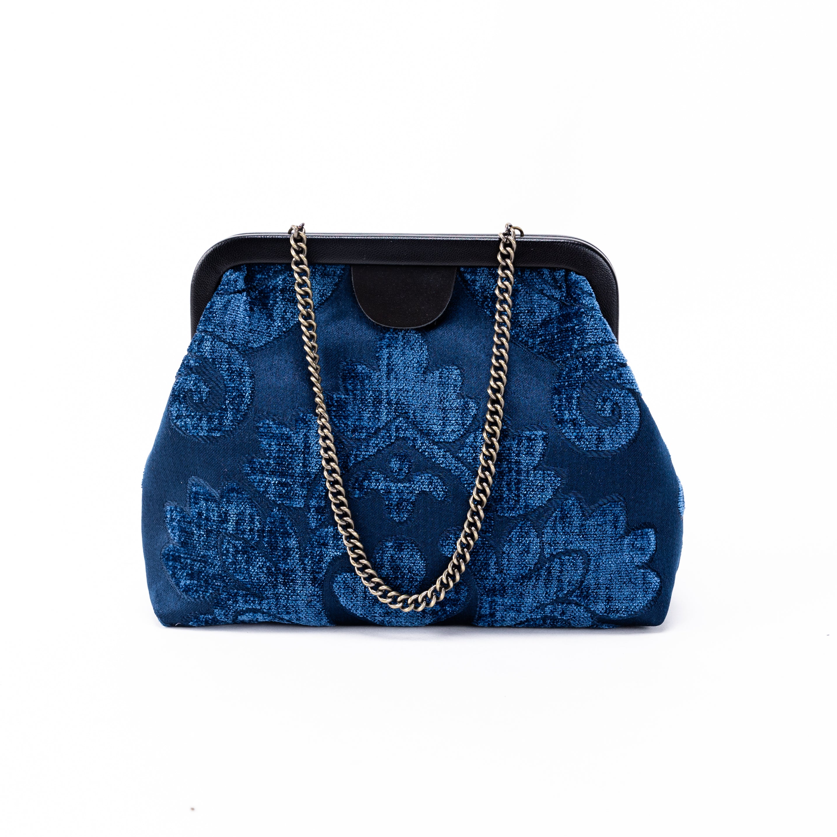 Queen Royal Blue Alma Evening Clutch Carpet Bag of America front