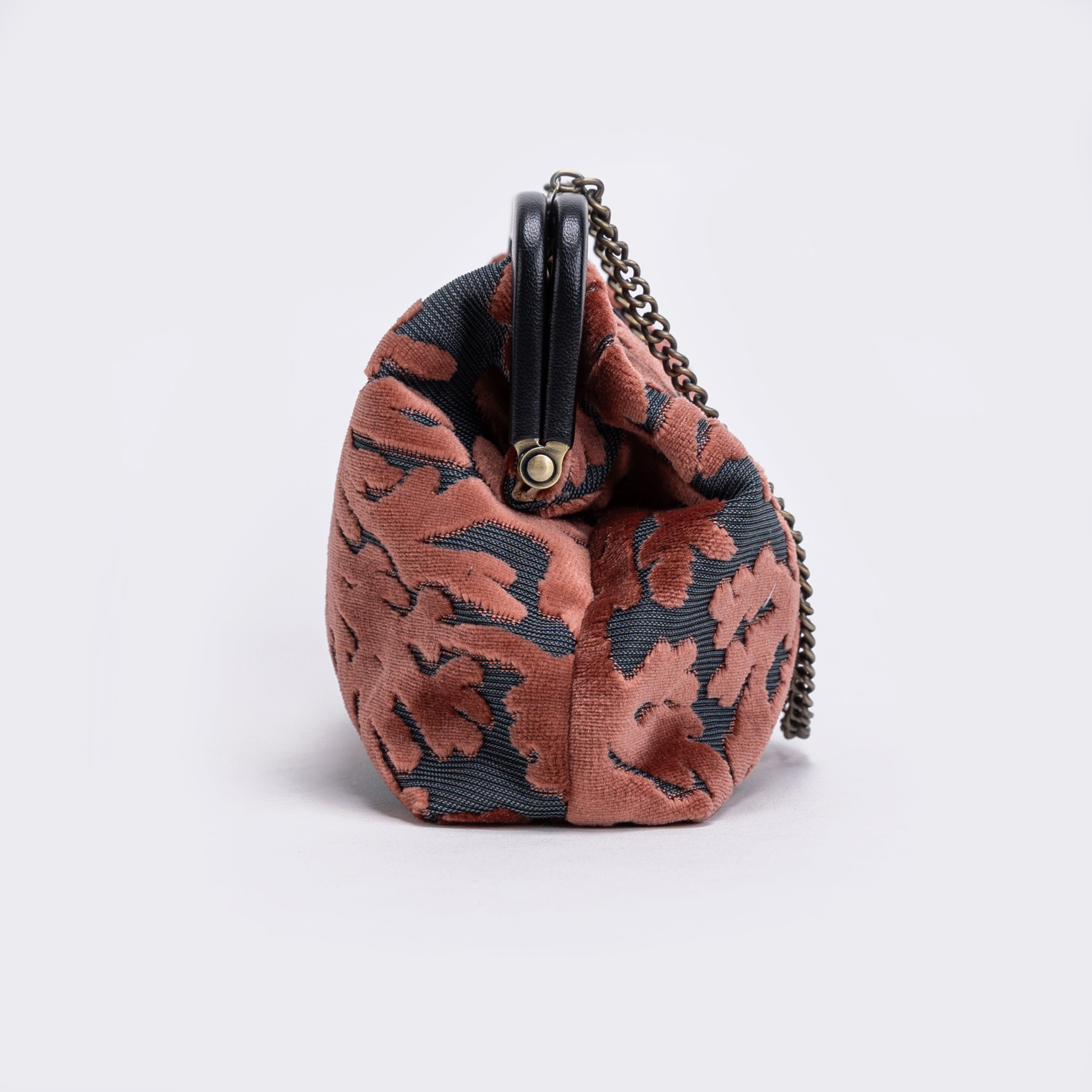 Burnout Velvet St Tropez Scuba Coral Alma Evening Clutch side