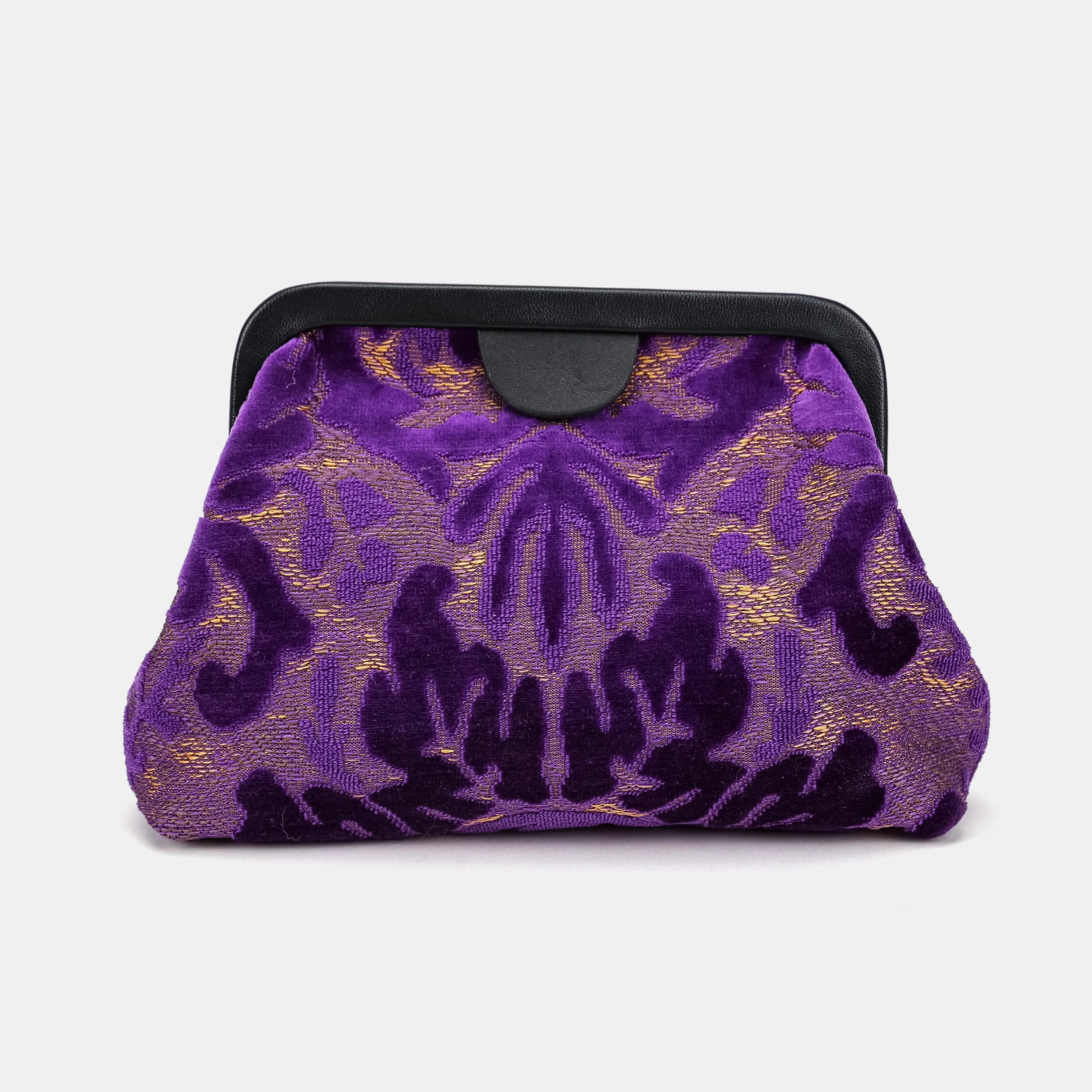 Burnout Velvet Purple Alma Clutch Carpetbag of America back
