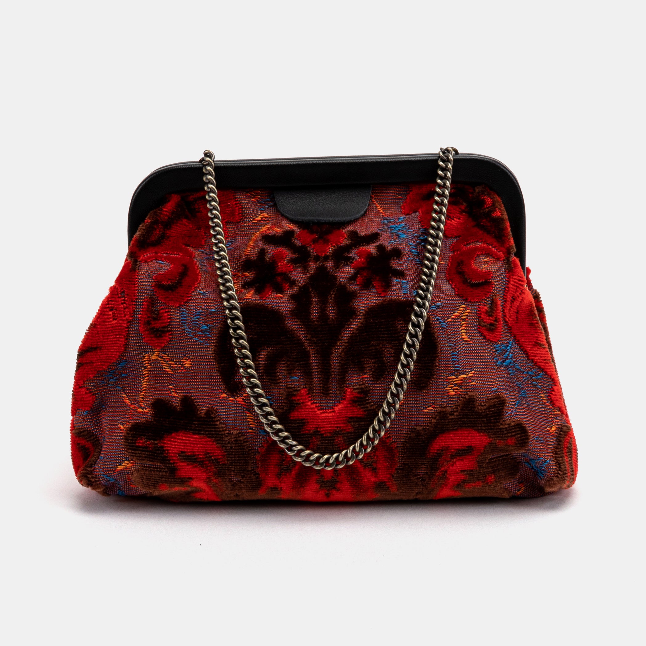 Burnout Velvet Revival Scarlet Alma Clutch