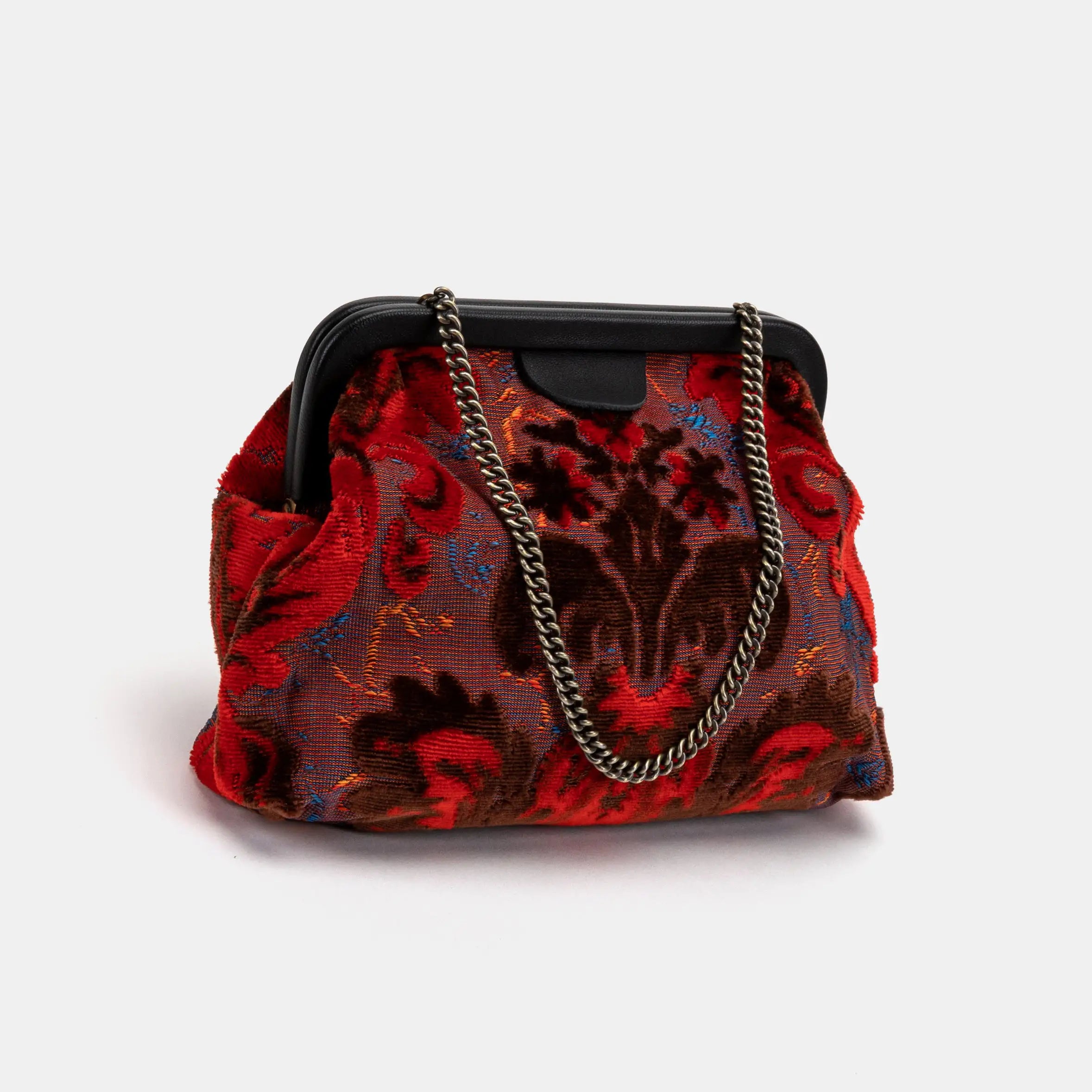 Burnout Velvet Revival Scarlet Alma Clutch main