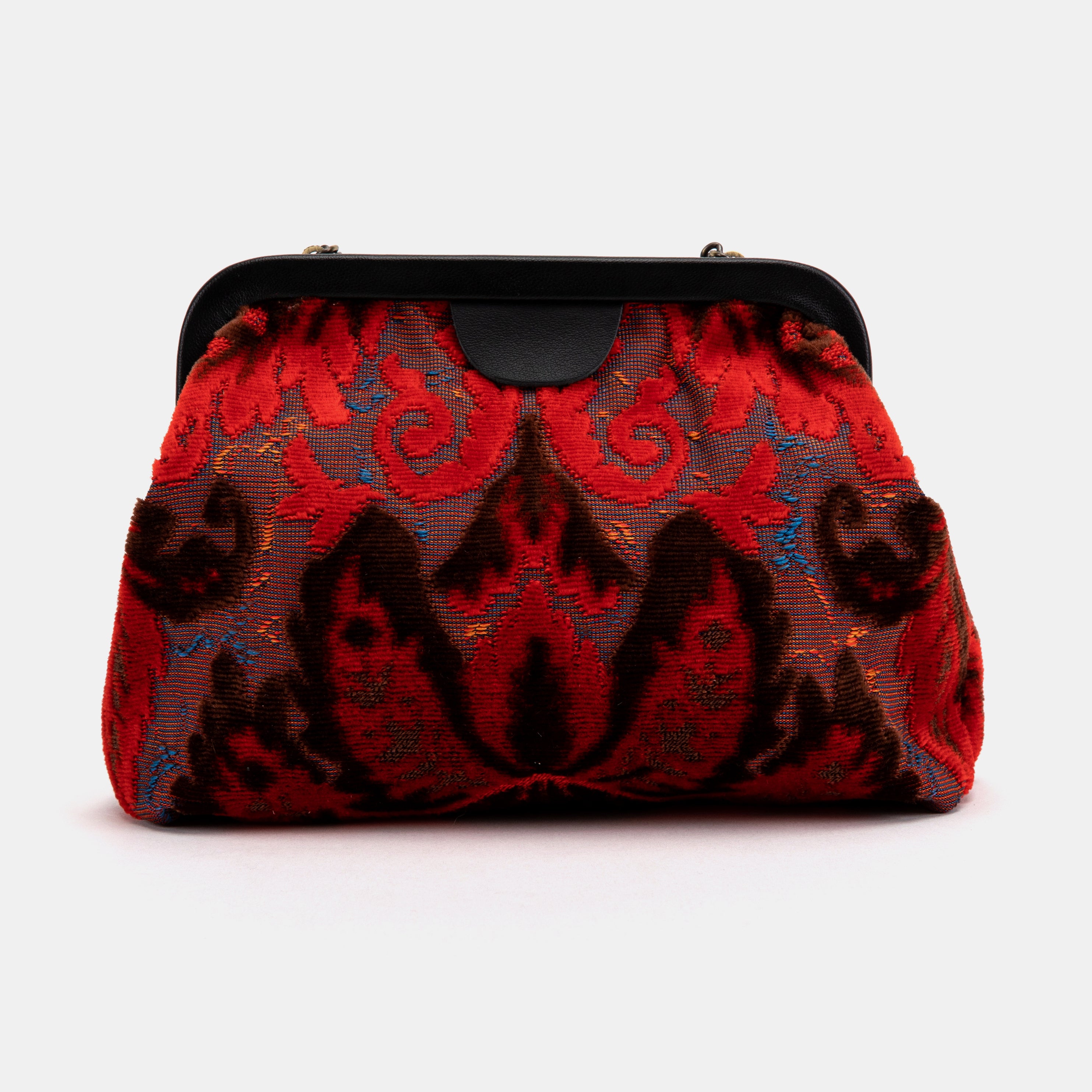 Burnout Velvet Revival Scarlet Alma Clutch