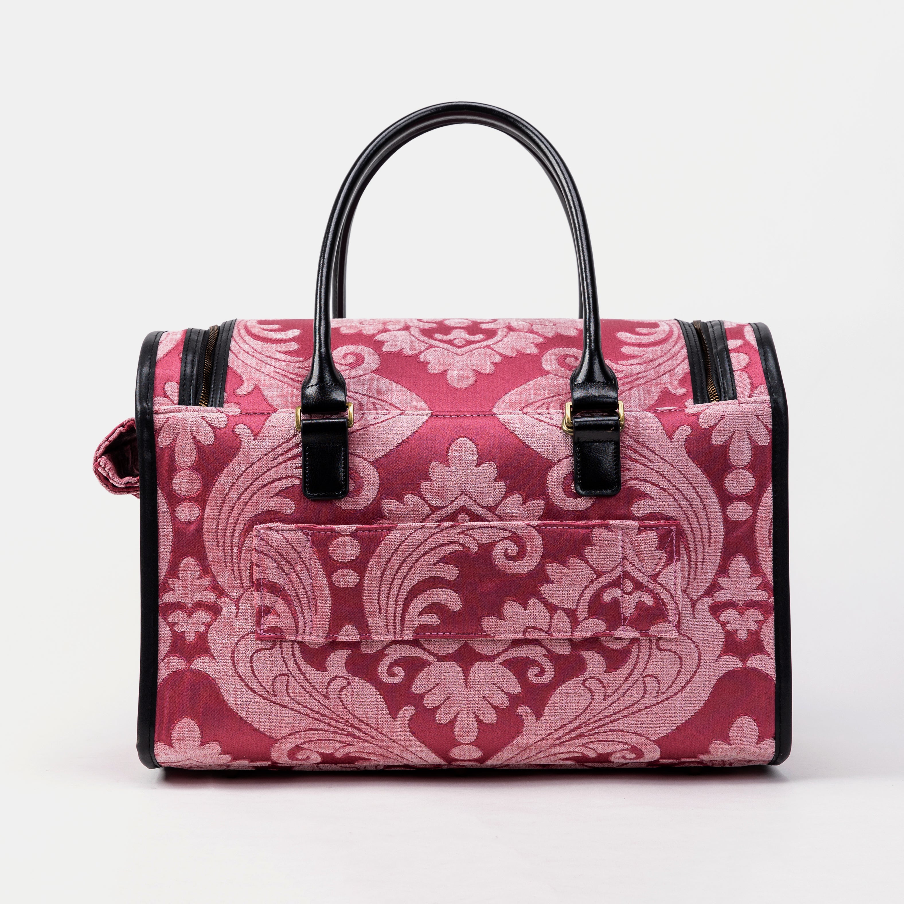 Travel Dog Carrier Bag Queen Rose  Pink Back