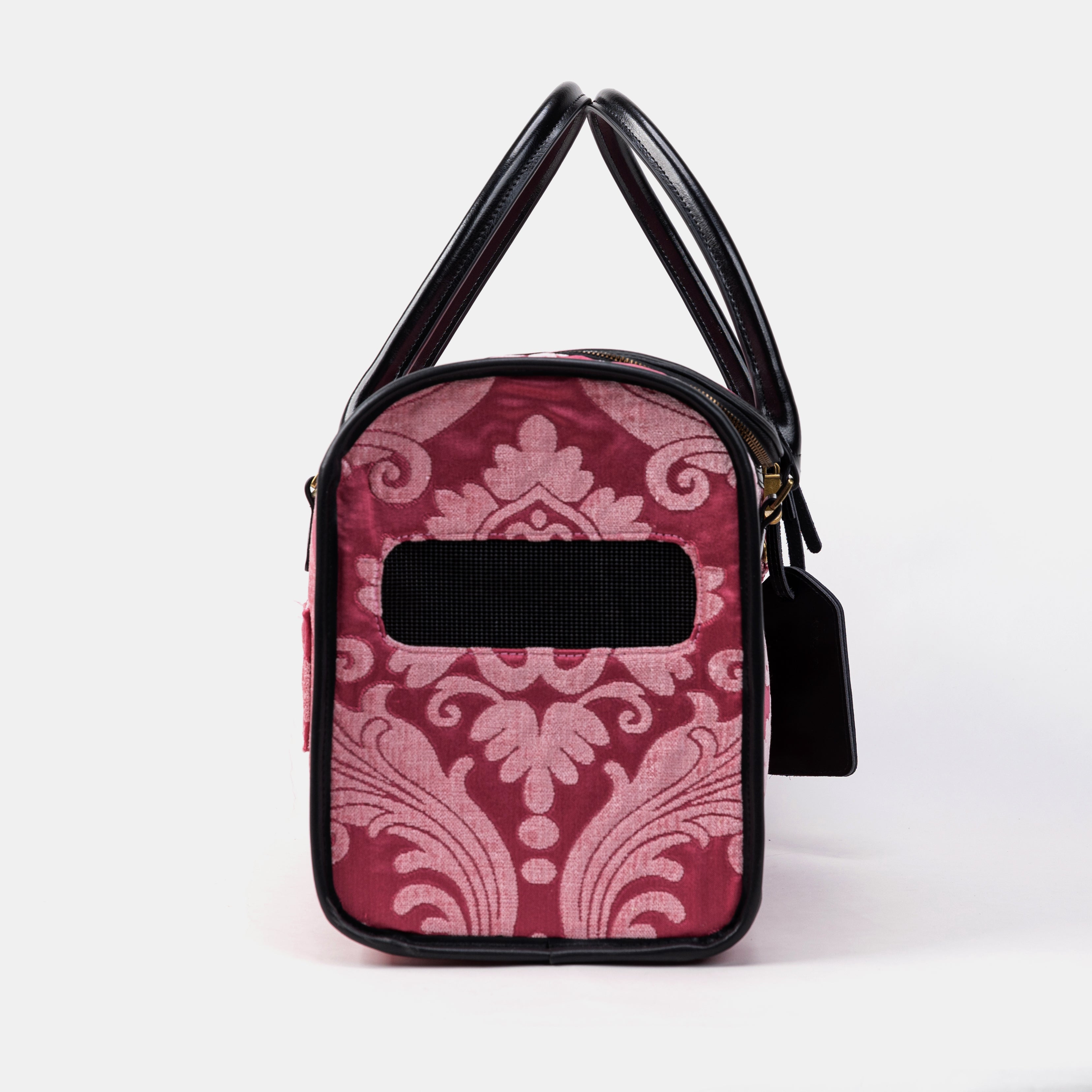 Travel Dog Carrier Bag Queen Rose  PinkSide Mesh