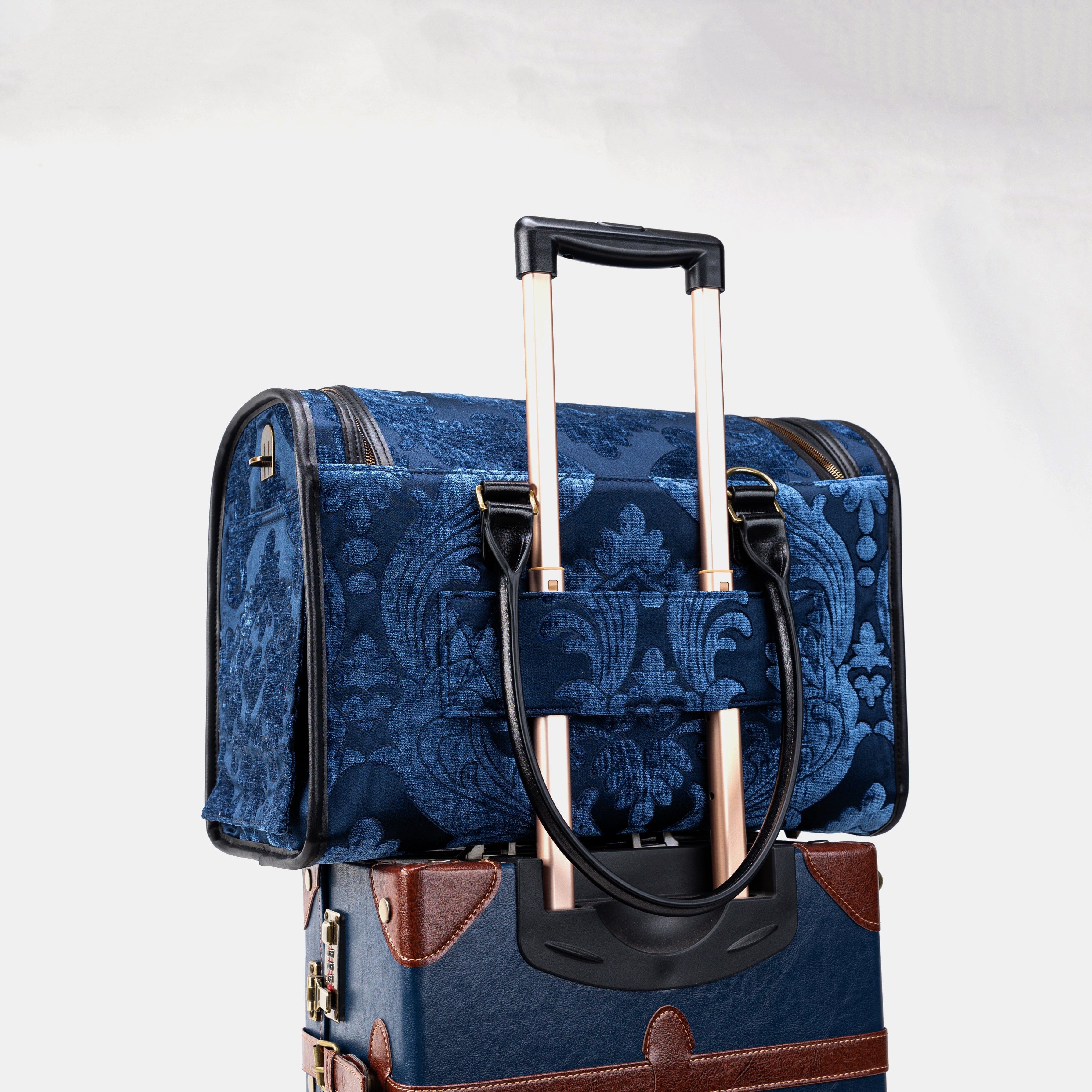 Travel Dog Carrier Bag Queen Royal Blue Luggage Holder