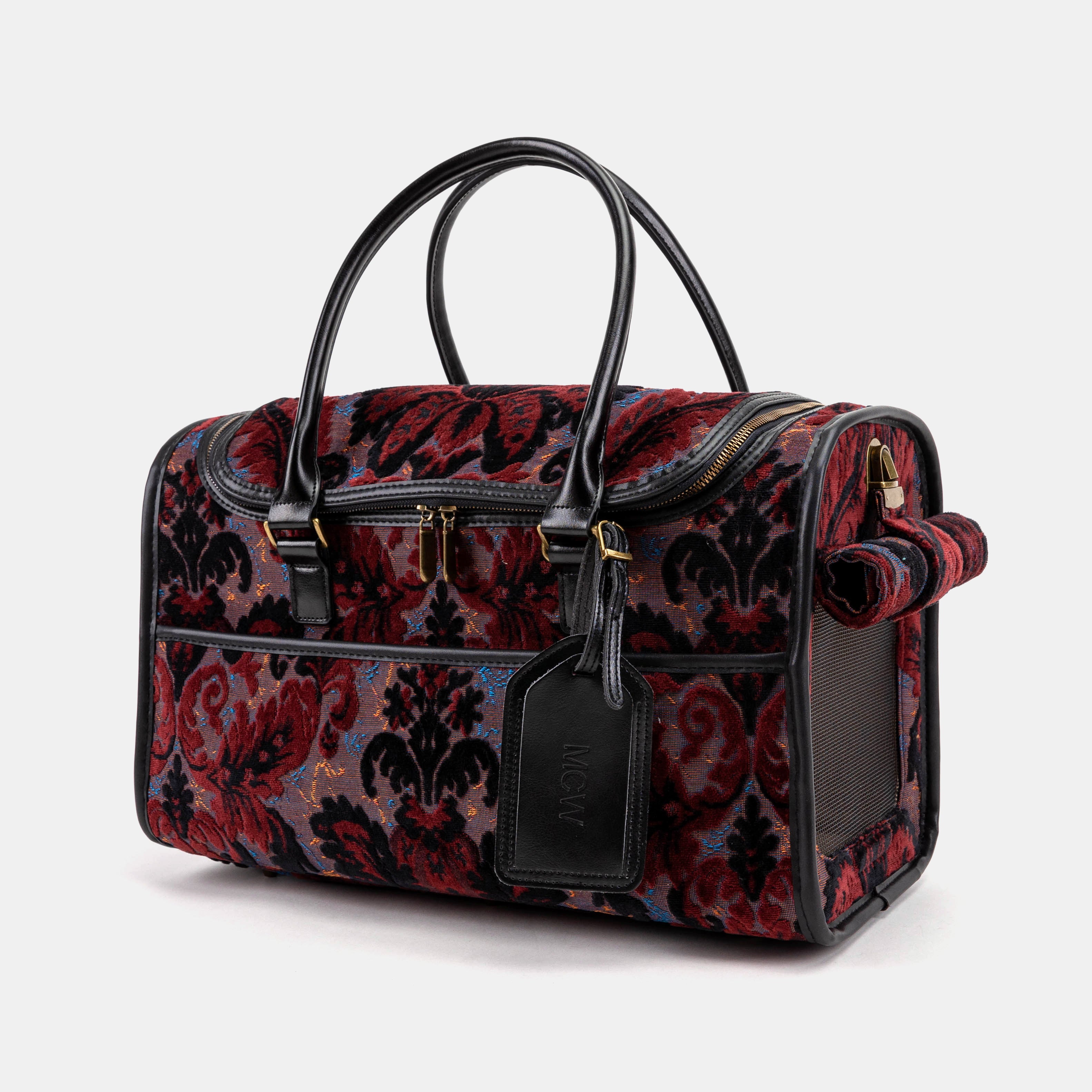 Travel Dog Carrier Burnout Velvet Revival Sephia Airline Approved of America main