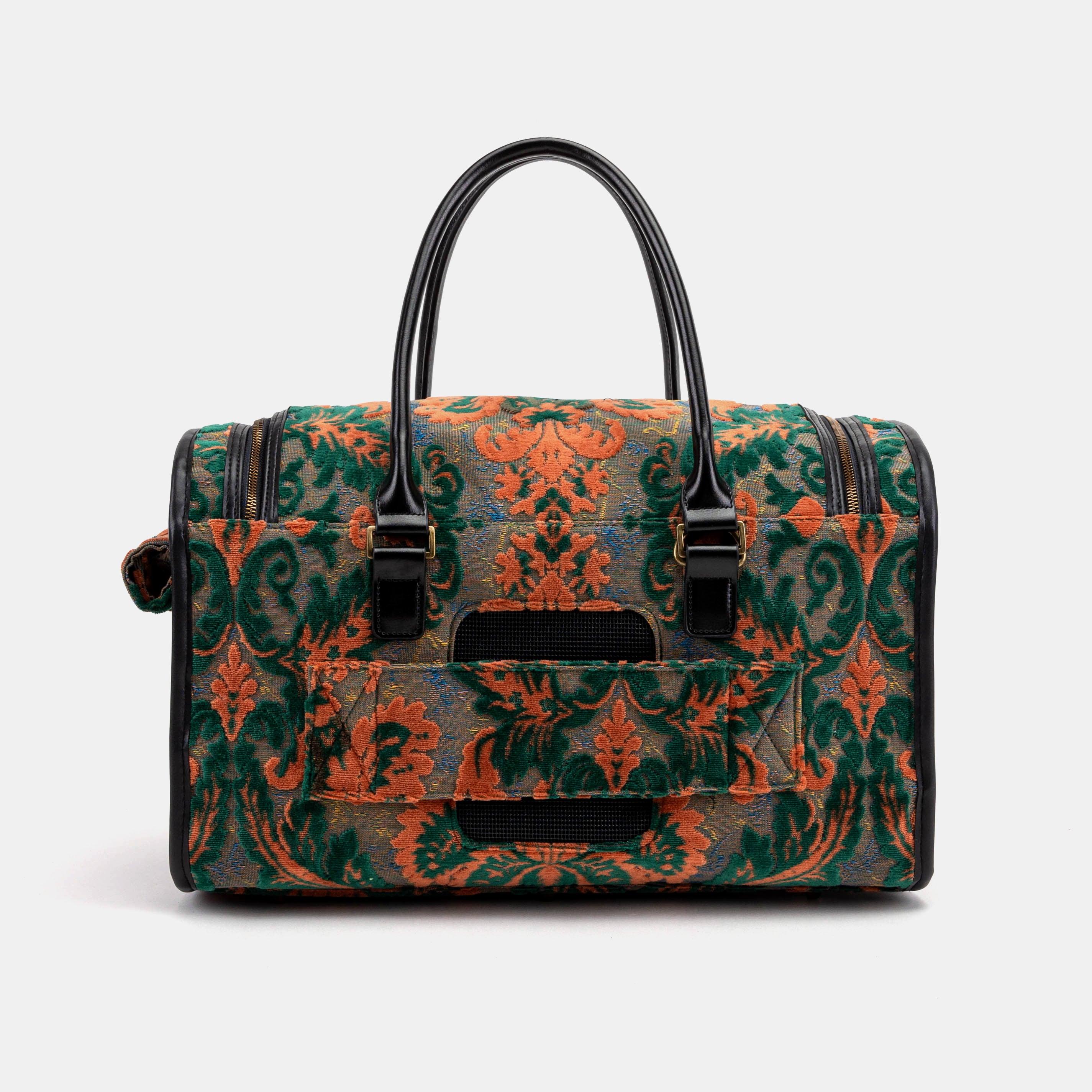 Travel Dog Carrier Burnout Velvet Revival Jade Airline Approved of America back