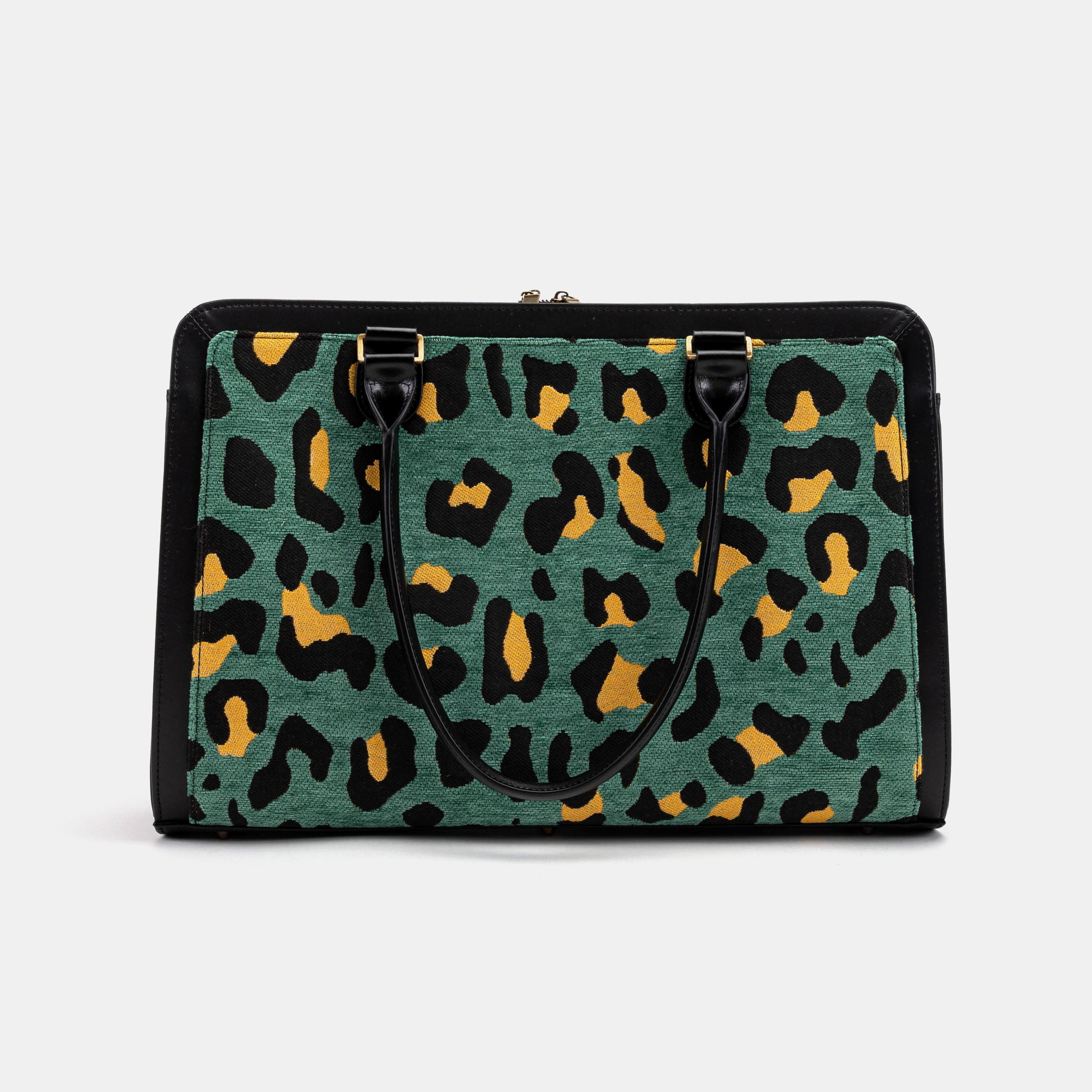 Leopard Green Business Tote of American with shoulder strap