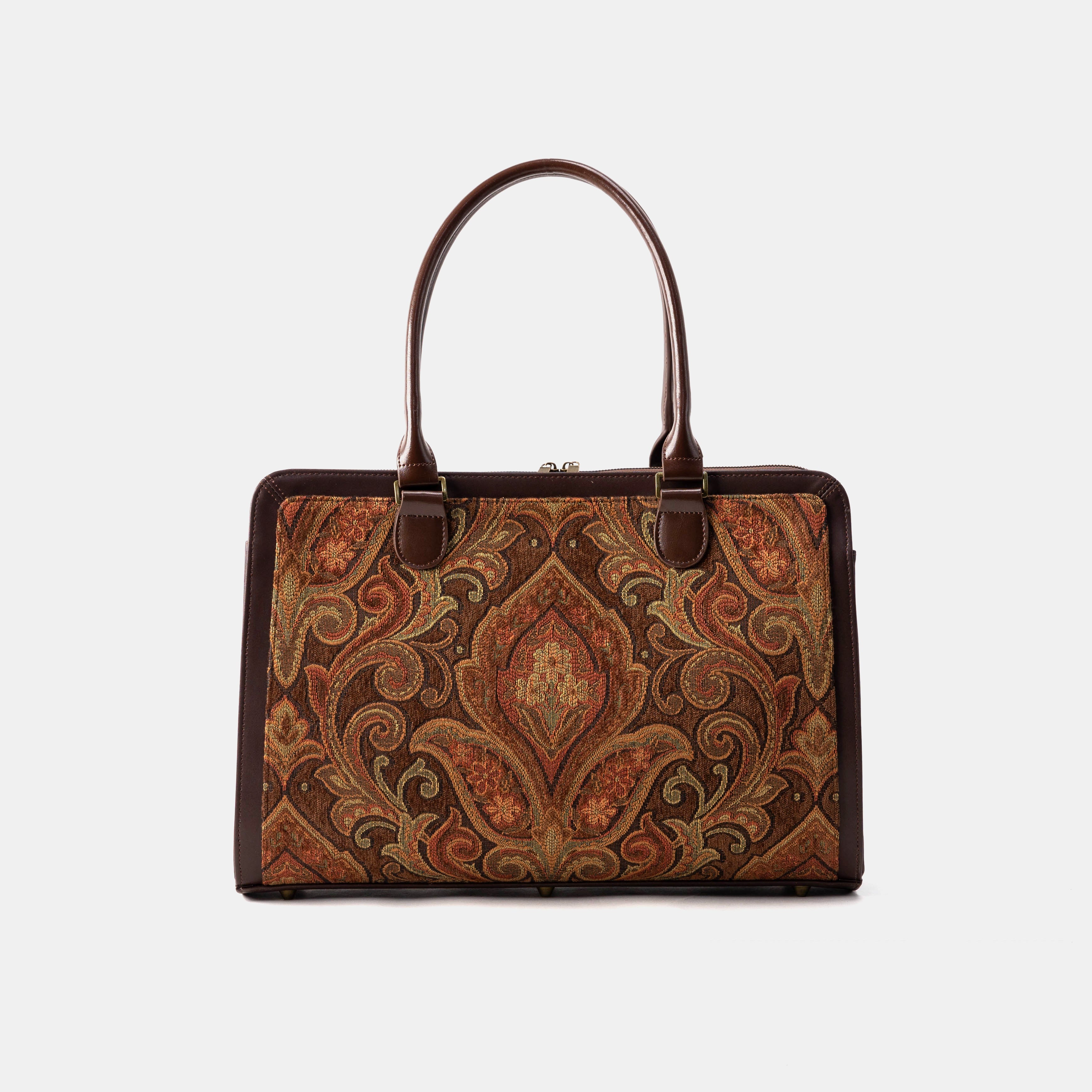 Damask D. Brown Business Tote front