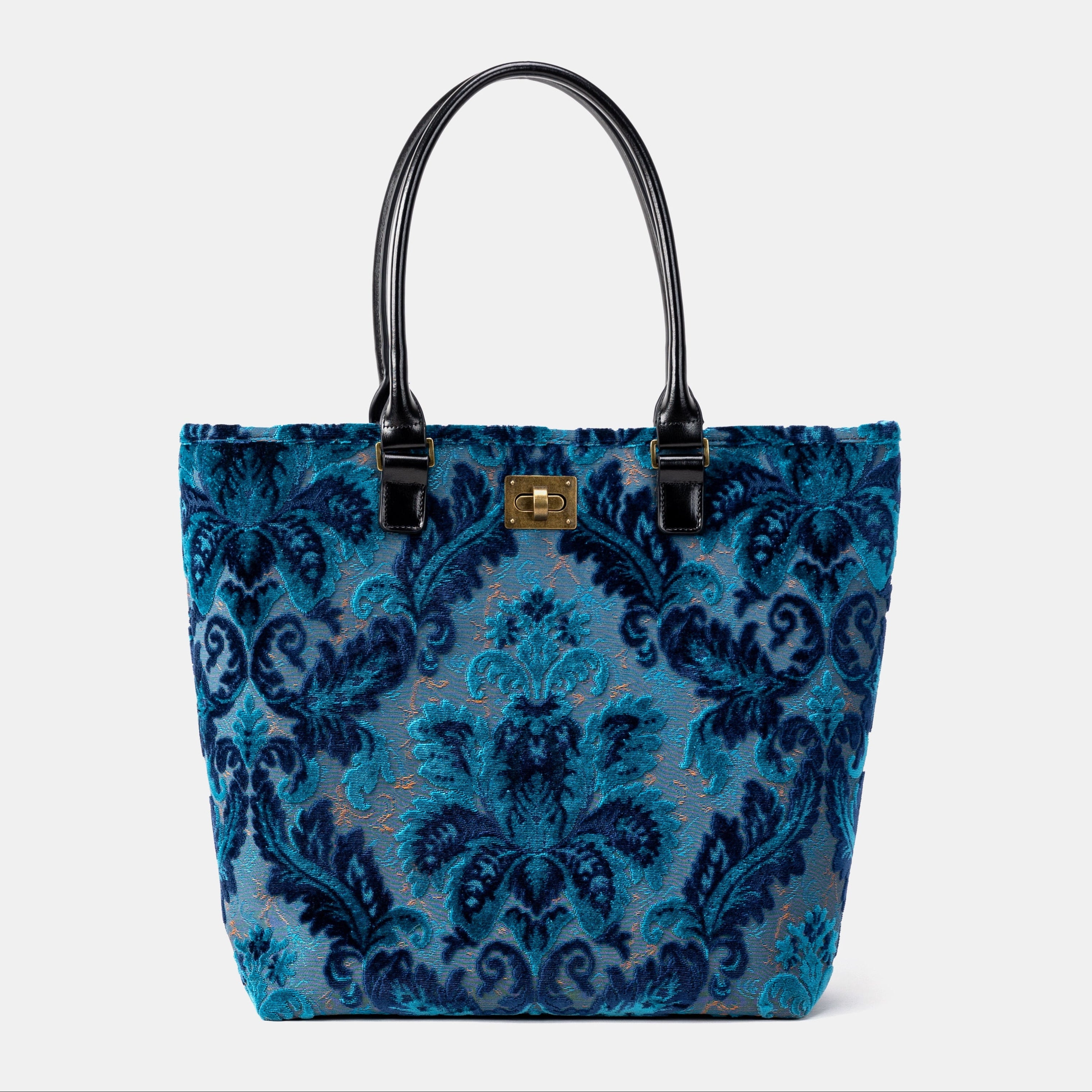 Burnout Velvet Revival Aqua Carpet Tote Shopper main