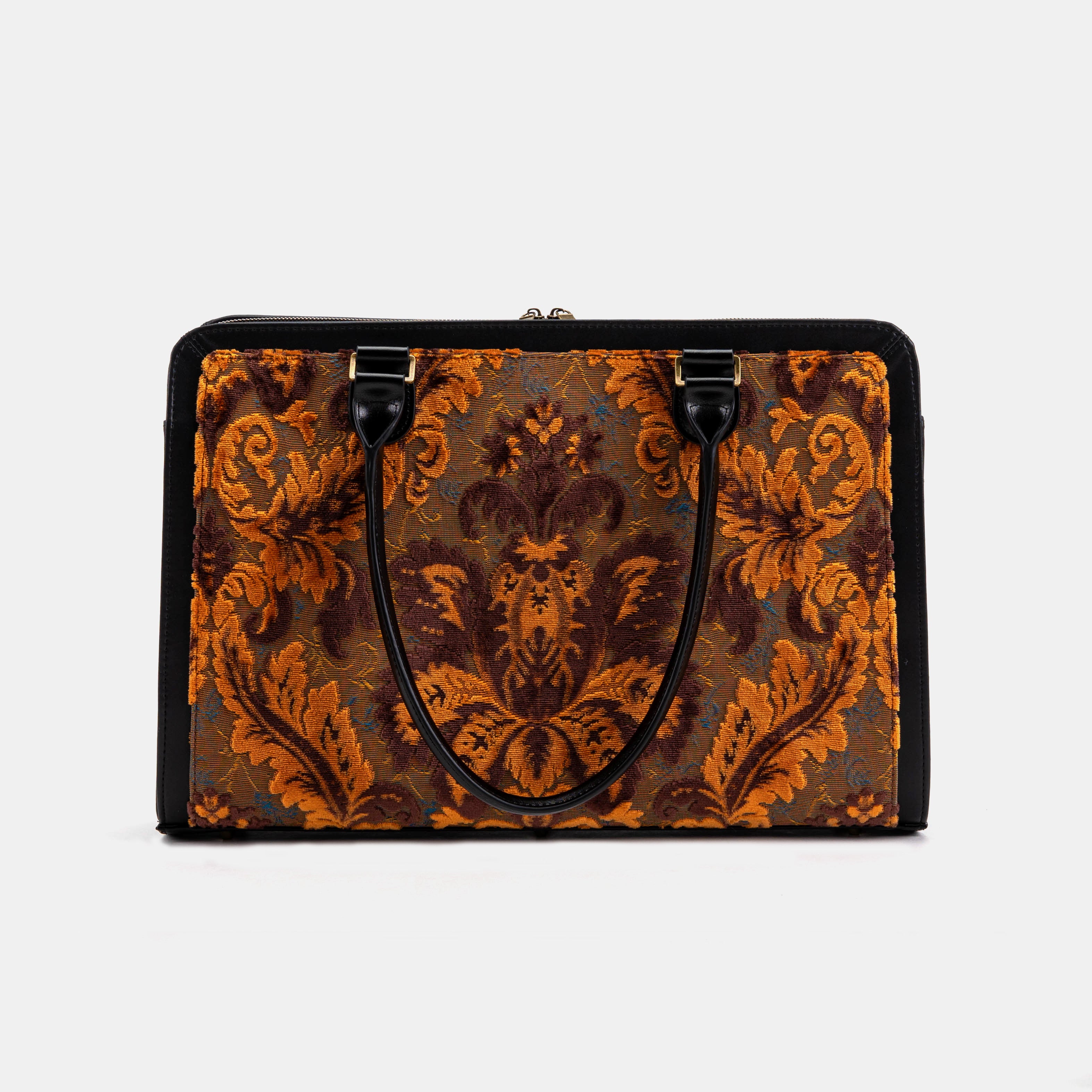 Burnout Velvet Revival Sienna Business Tote with shoulder strap