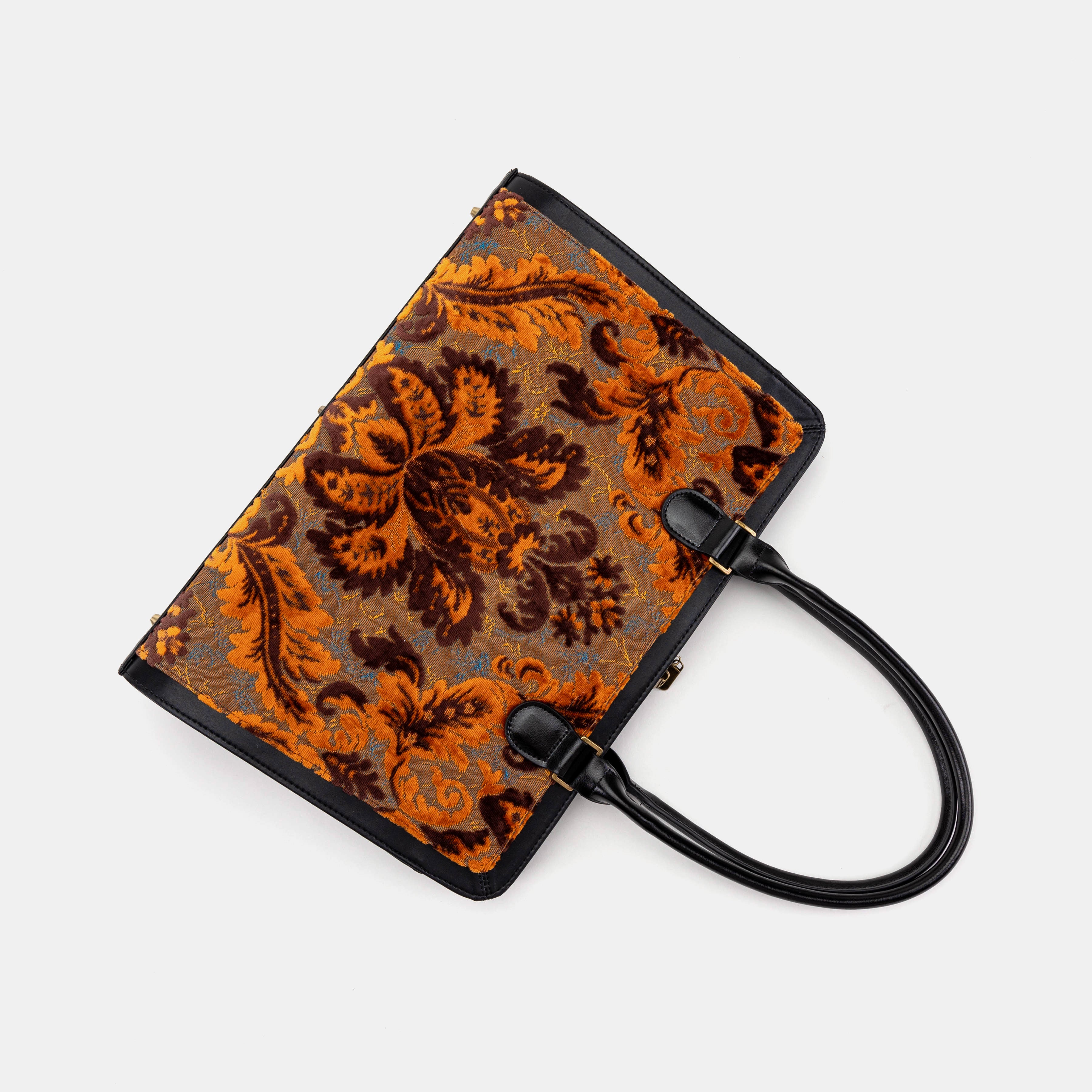 Burnout Velvet Revival Sienna Business Tote flat lying