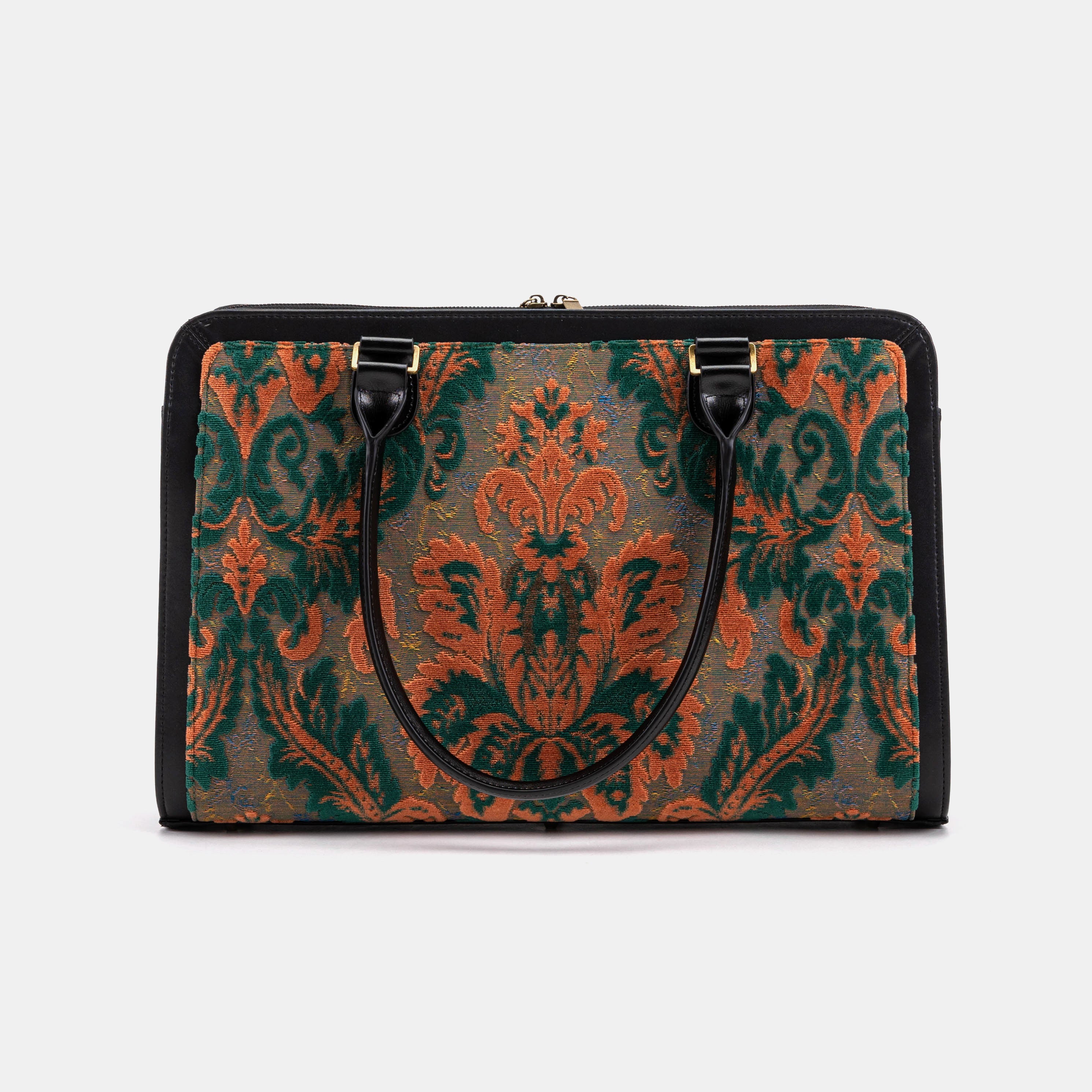 Burnout Velvet Revival Jade Business Tote with shoulder strap