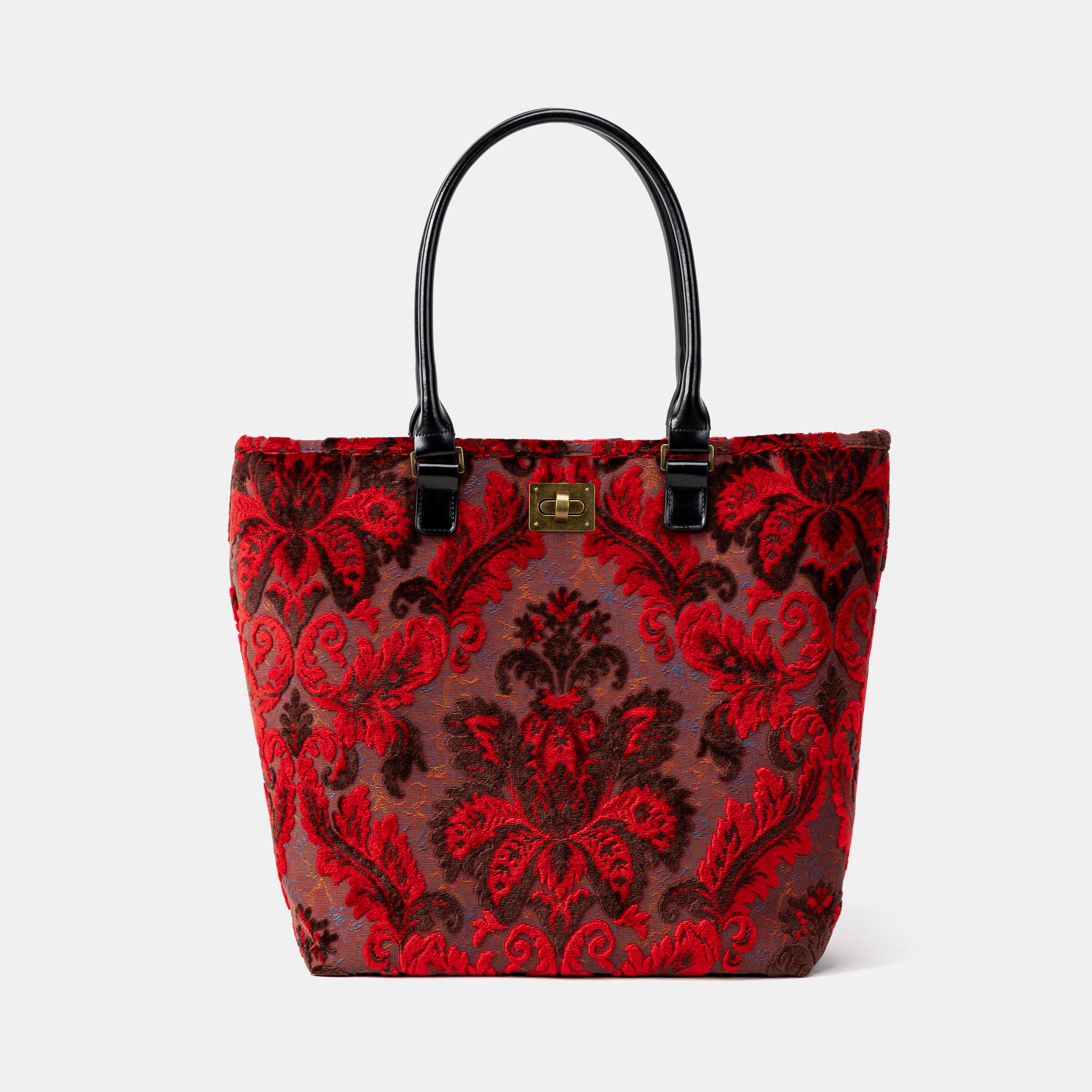 Burnout Velvet Revival Scarlet Carpet Tote Shopper overview