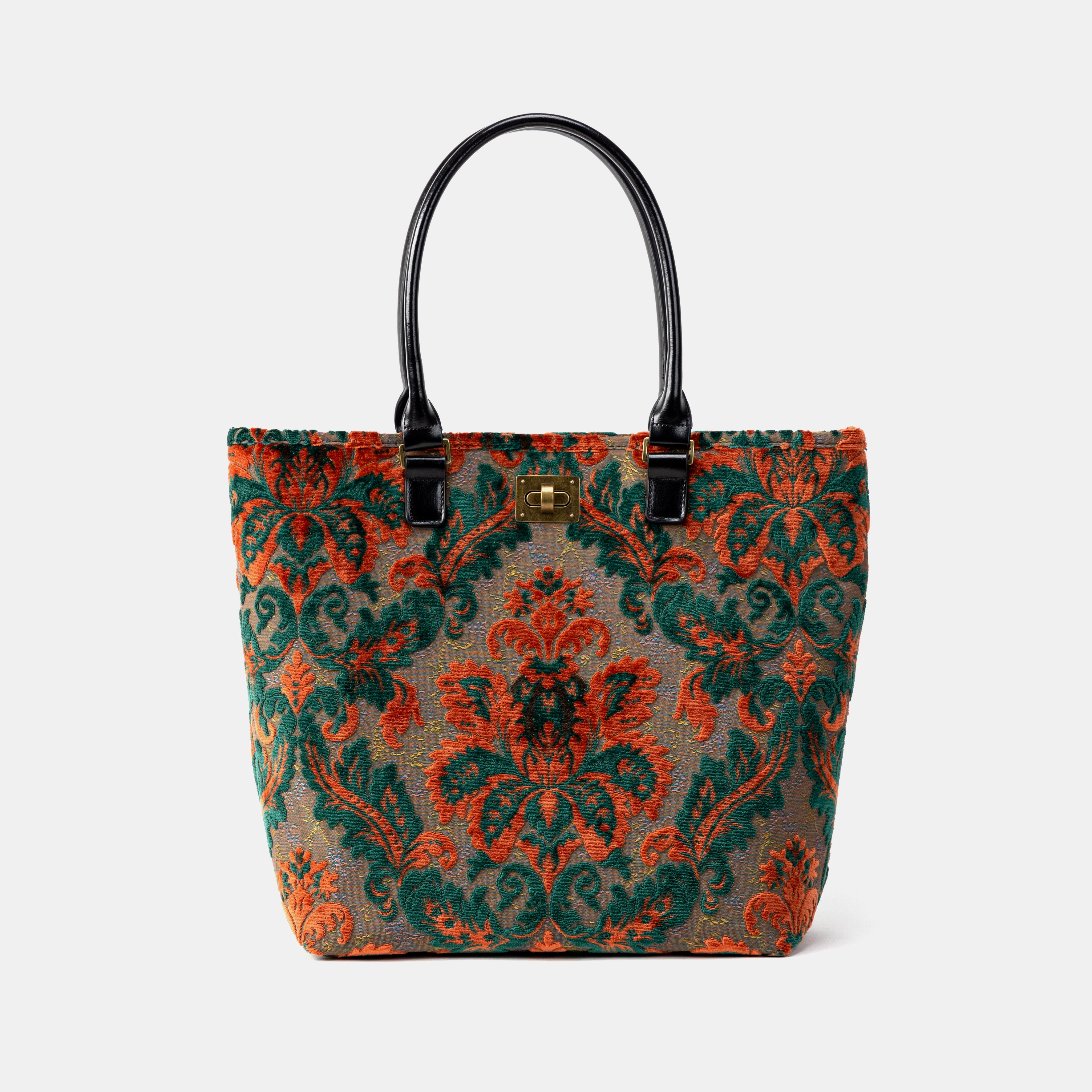 Burnout Velvet Revival Jade Carpet Tote Shopper overview