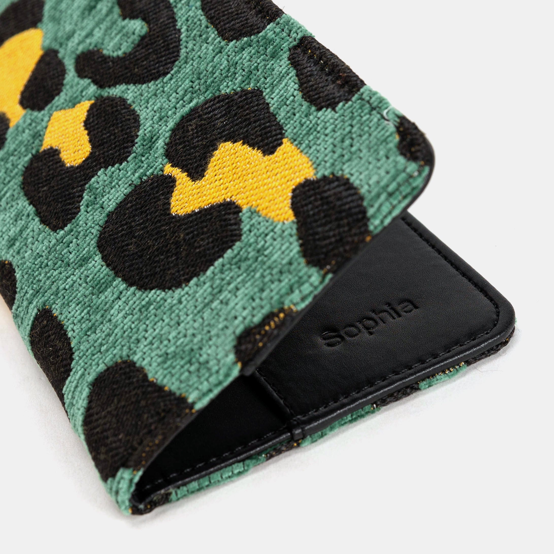 Leopard Green Checkbook Cover Carpetbag of America customization