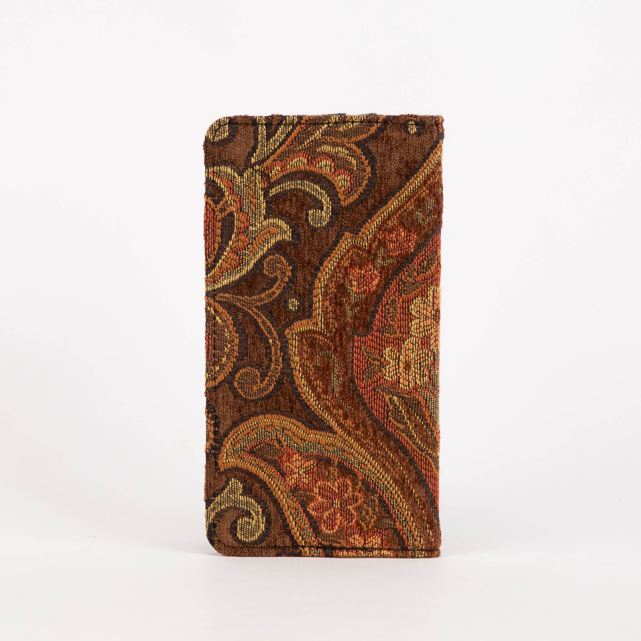 Damask D. Brown Checkbook Cover back