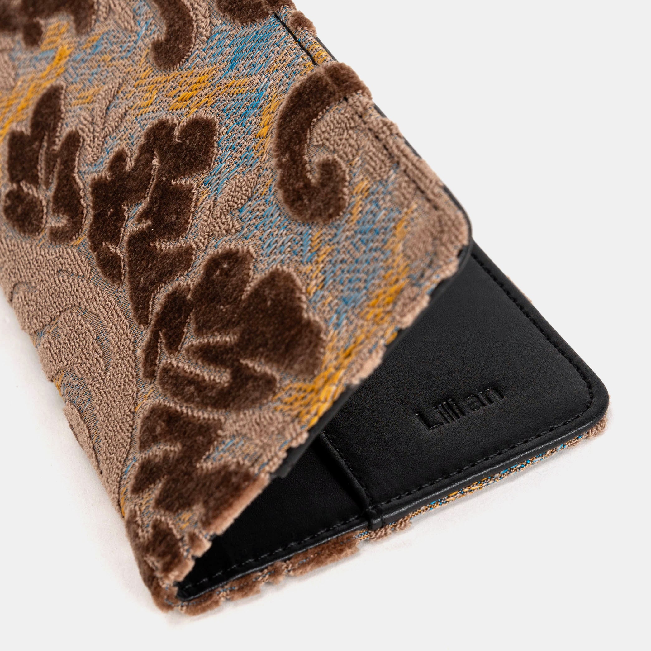 Burnout velvet Camel Checkbook Cover Checkbook Cover Carpetbag of America customization