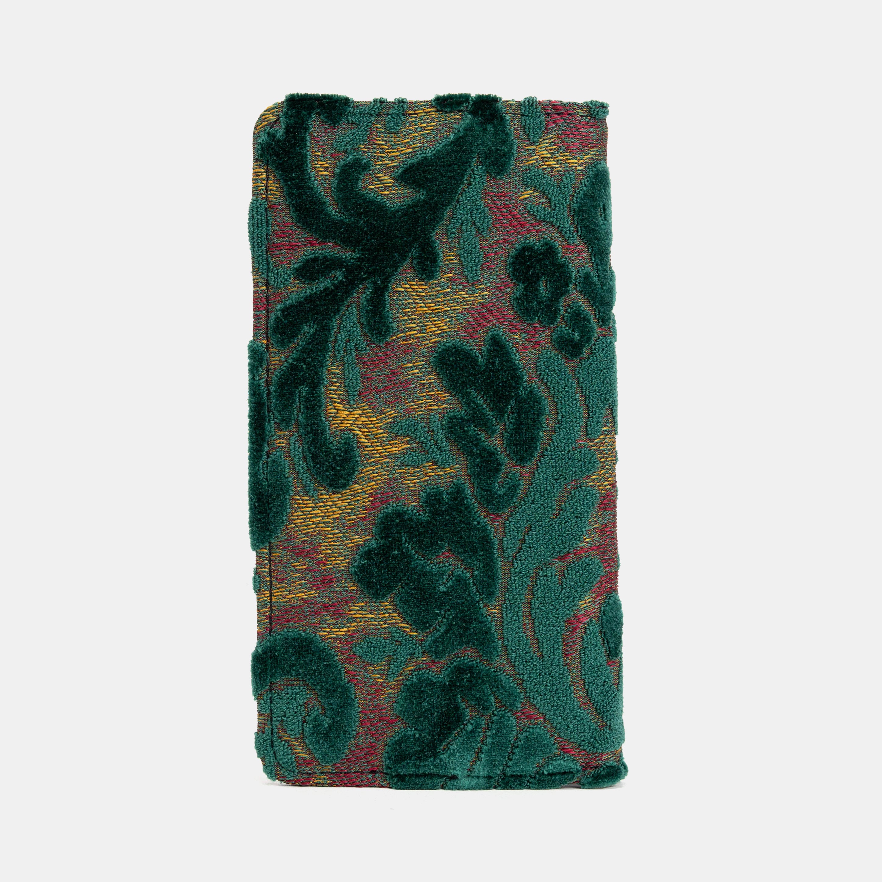 Burnout Velvet Jade Green Checkbook Cover