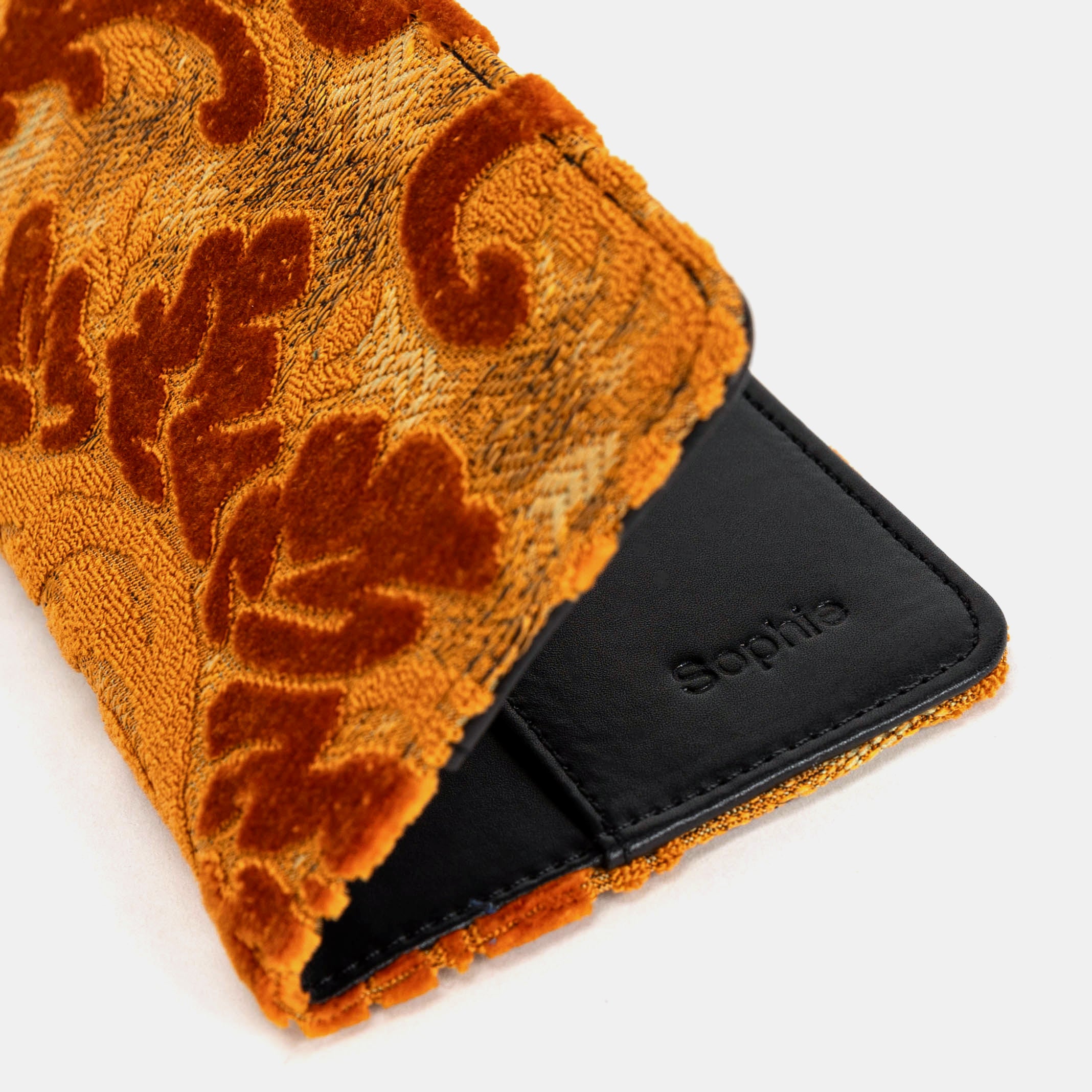 Burnout Velvet Orange Checkbook Cover Checkbook Cover Carpetbag of America customization