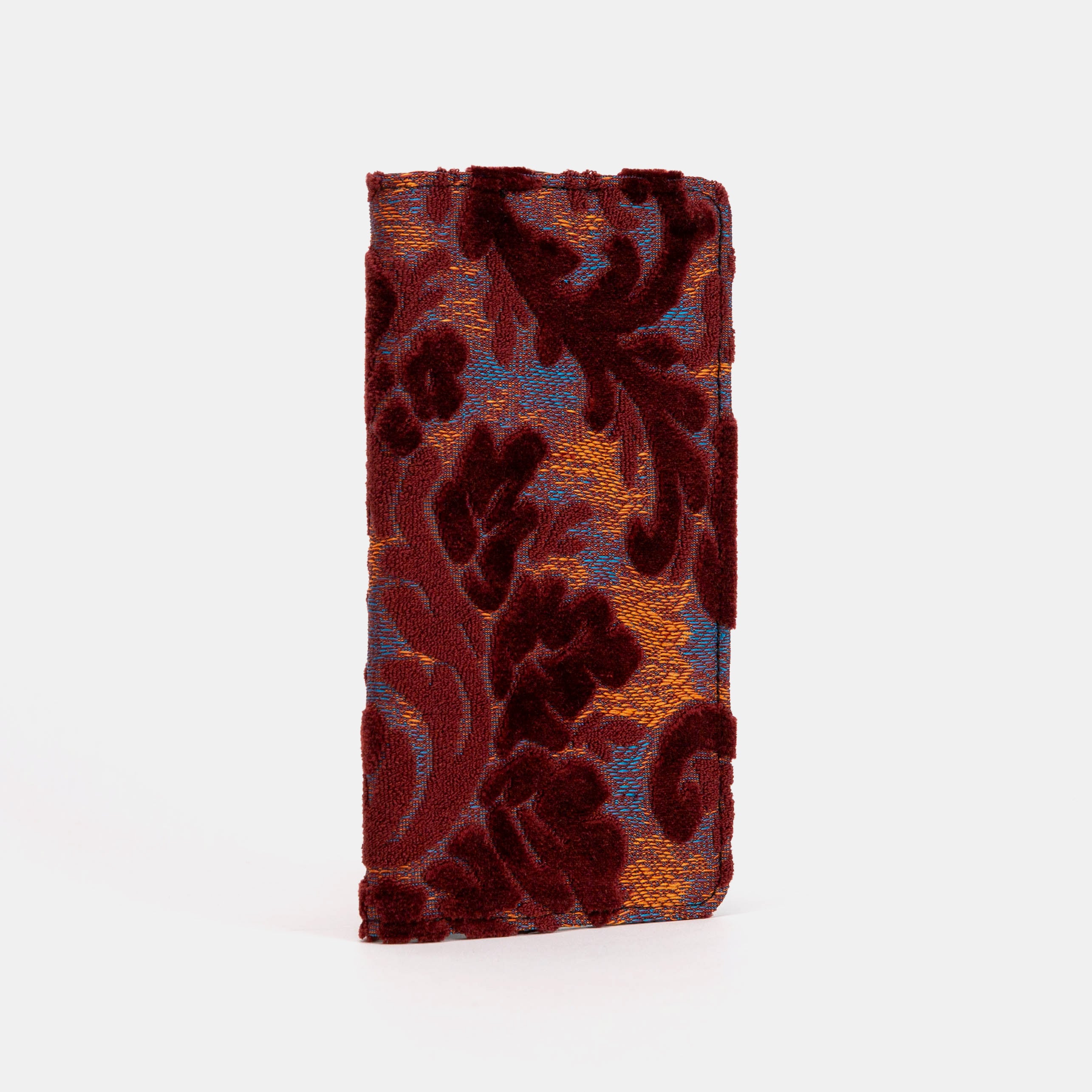 Burnout velvet Wine Checkbook Cover side