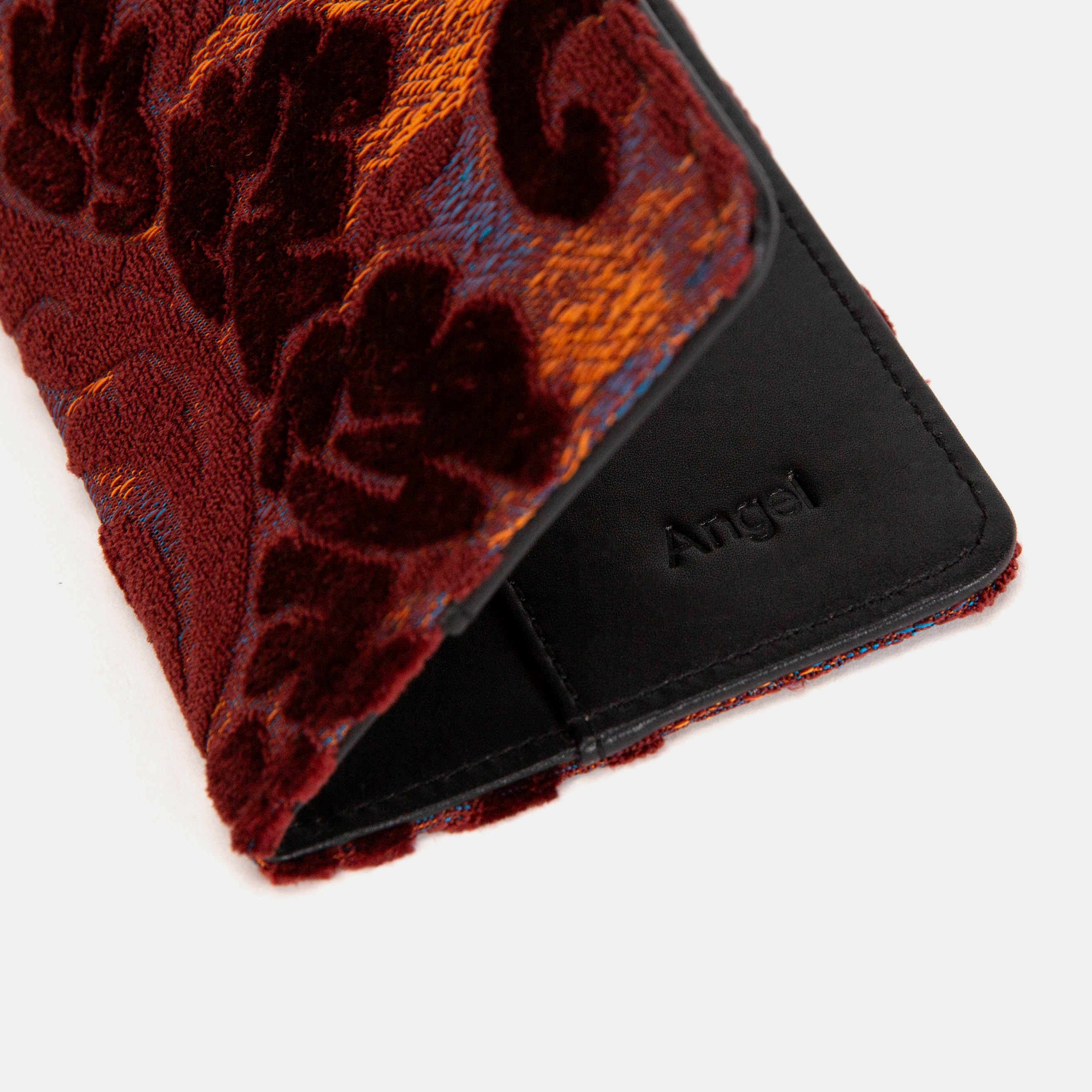 Burnout velvet Wine Checkbook Cover customization