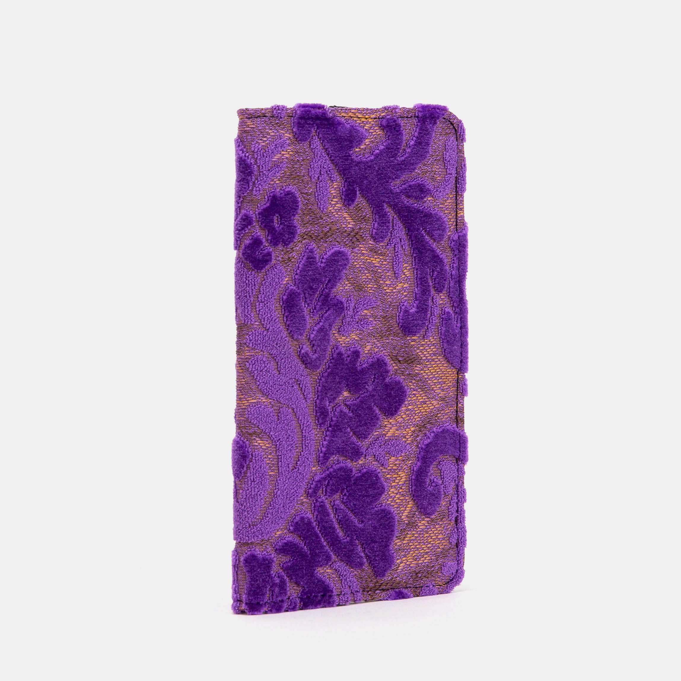 Burnout velvet Purple Checkbook Cover side