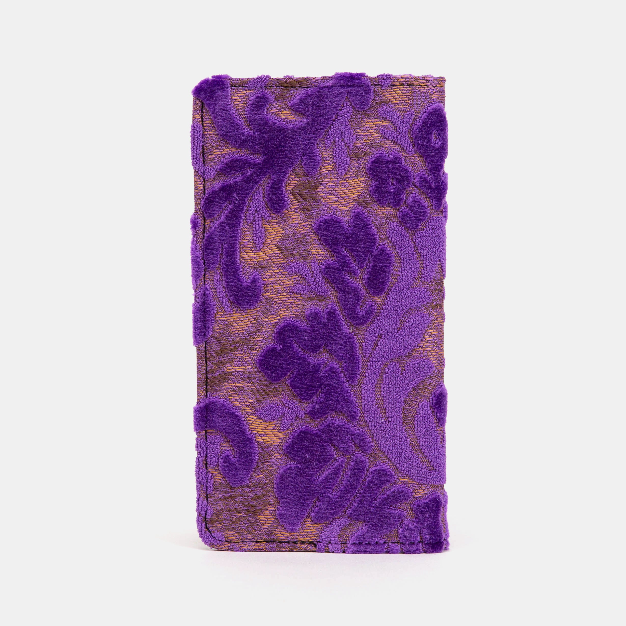 Burnout velvet Purple Checkbook Cover back