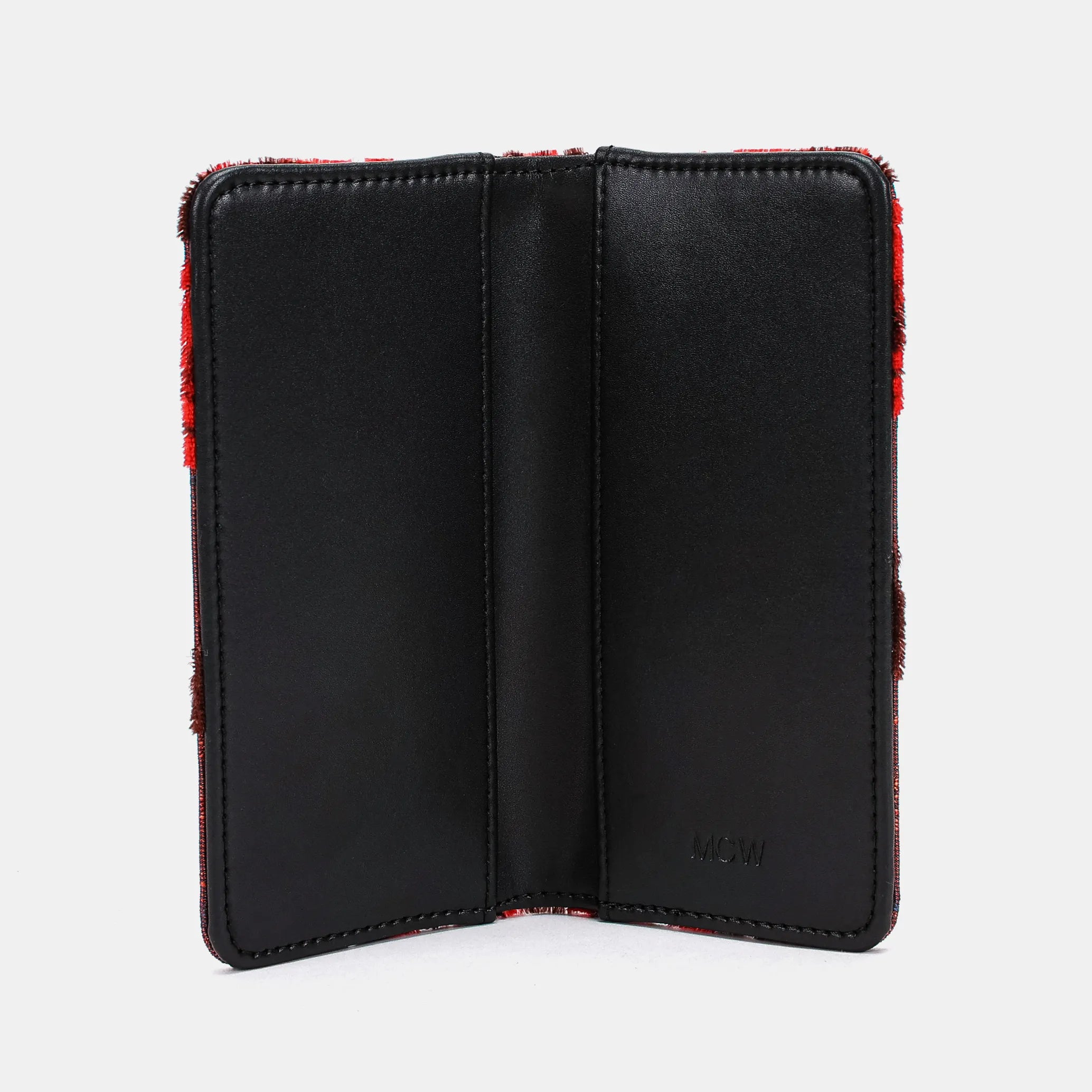 Burnout Velvet Revival Scarlet Checkbook Cover