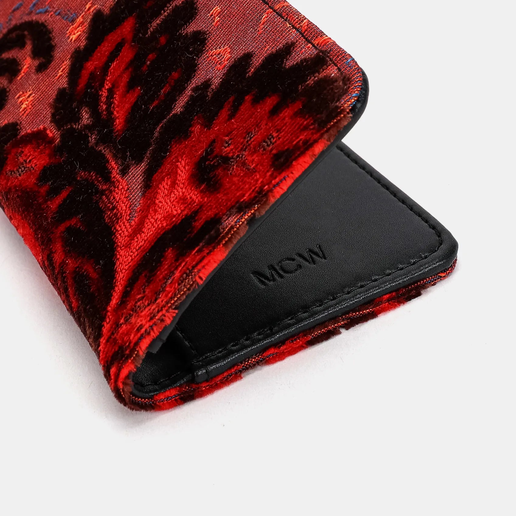 Burnout Velvet Revival Scarlet Checkbook Cover