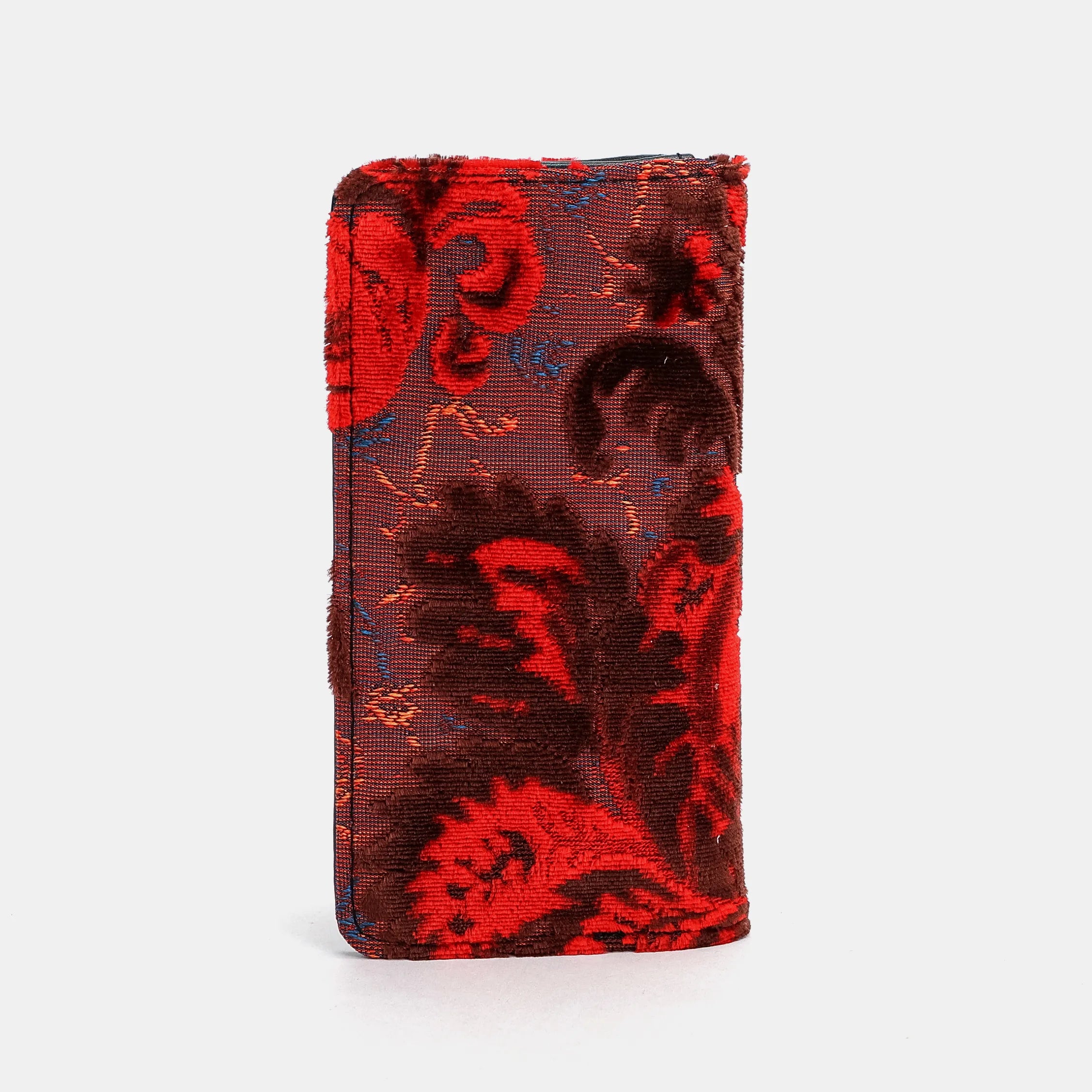 Burnout Velvet Revival Scarlet Checkbook Cover