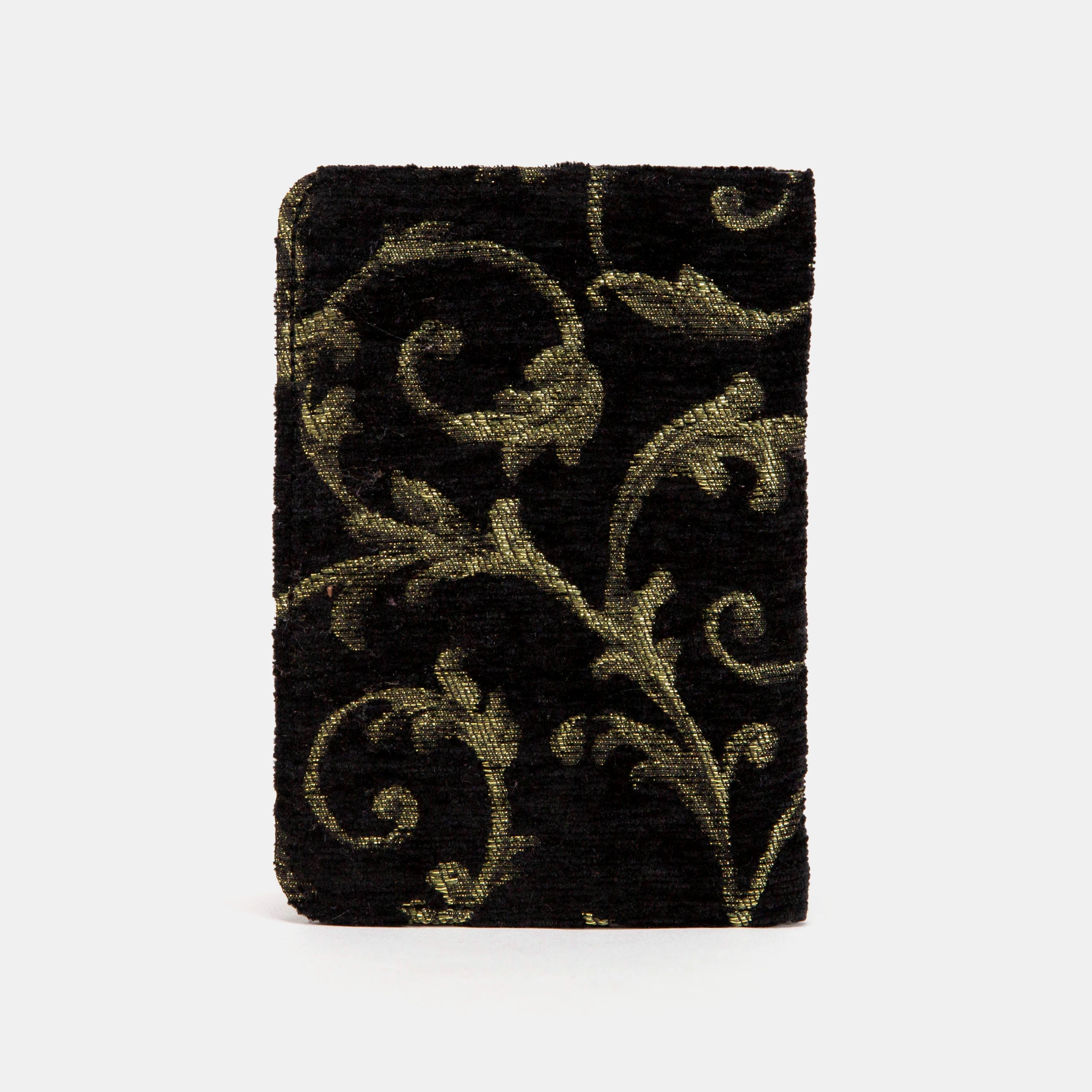 Vintage Scroll Black/Green Passport Cover back