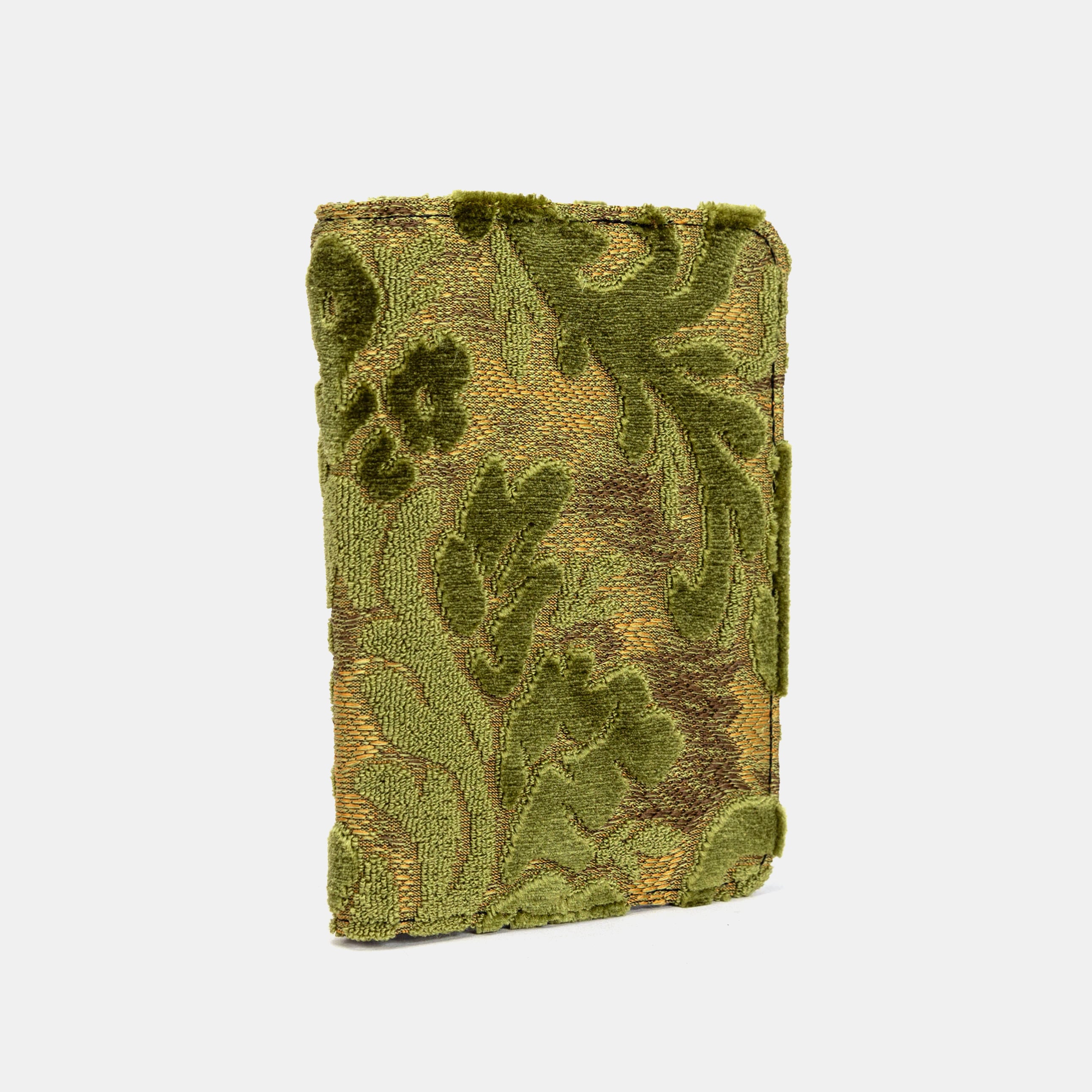 Burnout Velvet Fern Green  Passport Cover Carpetbag of America side