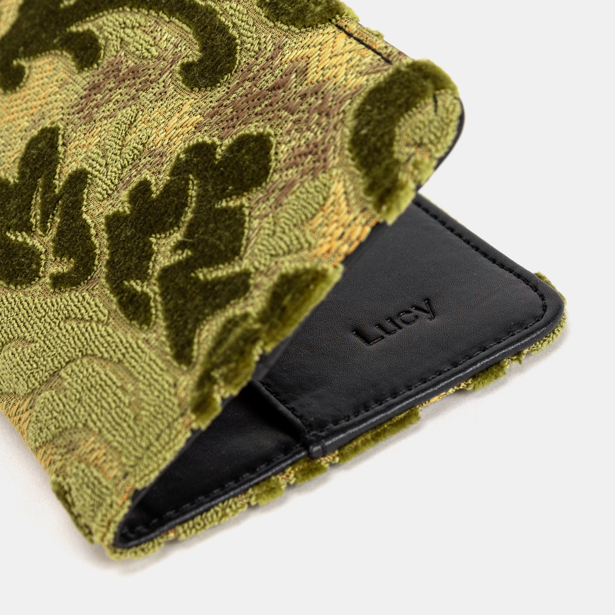 Burnout Velvet Fern Green  Passport Cover Carpetbag of America customization