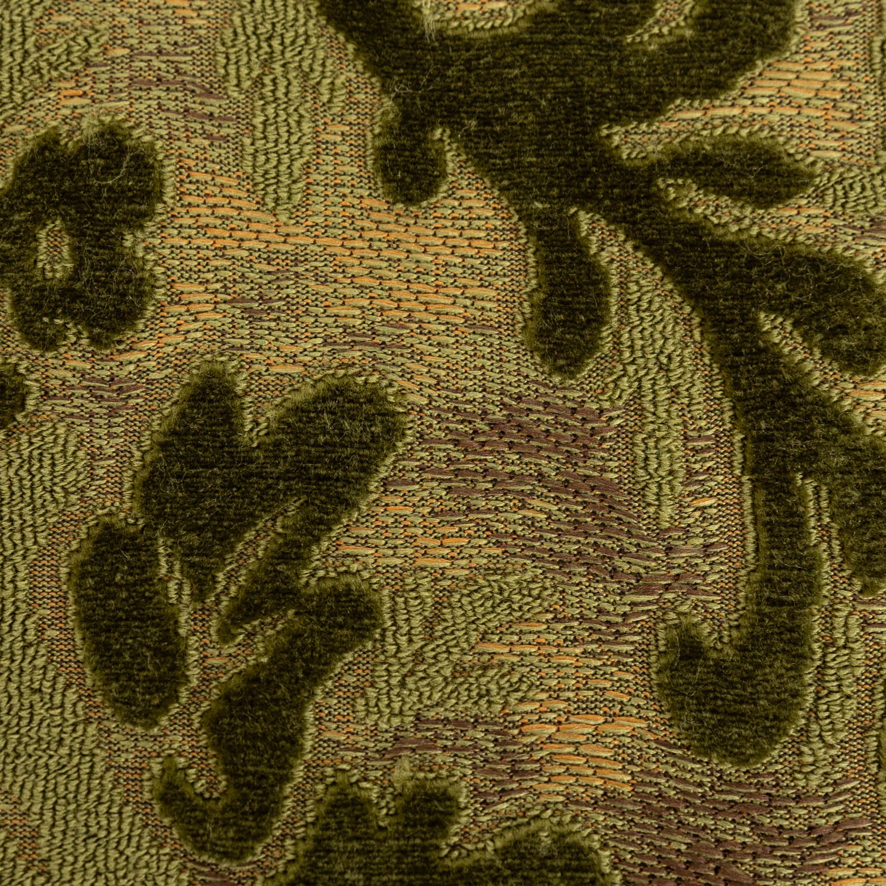 Burnout Velvet Fern Green  Passport Cover Carpetbag of America detail