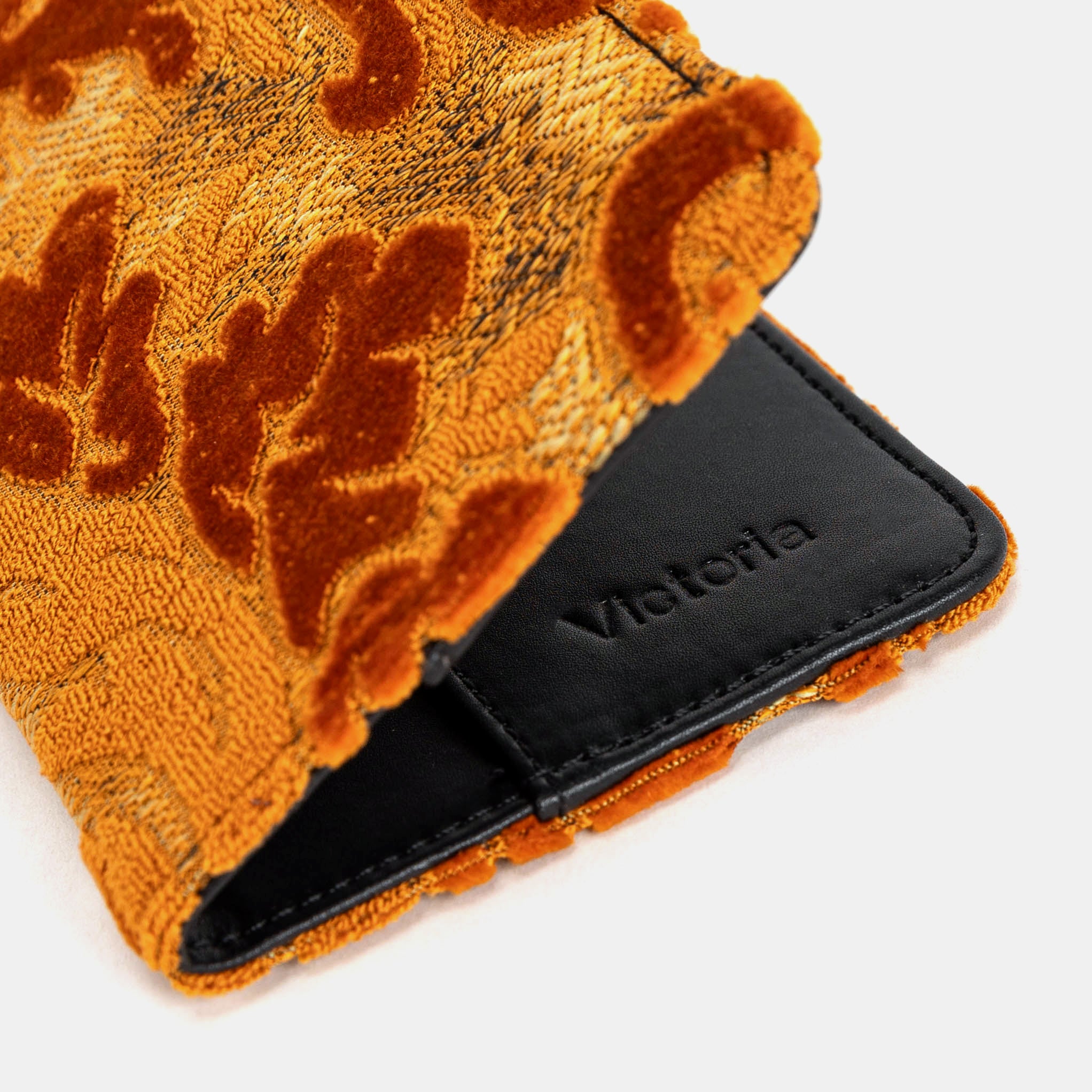 Burnout Velvet Orange Passport Cover Carpetbag of America customization