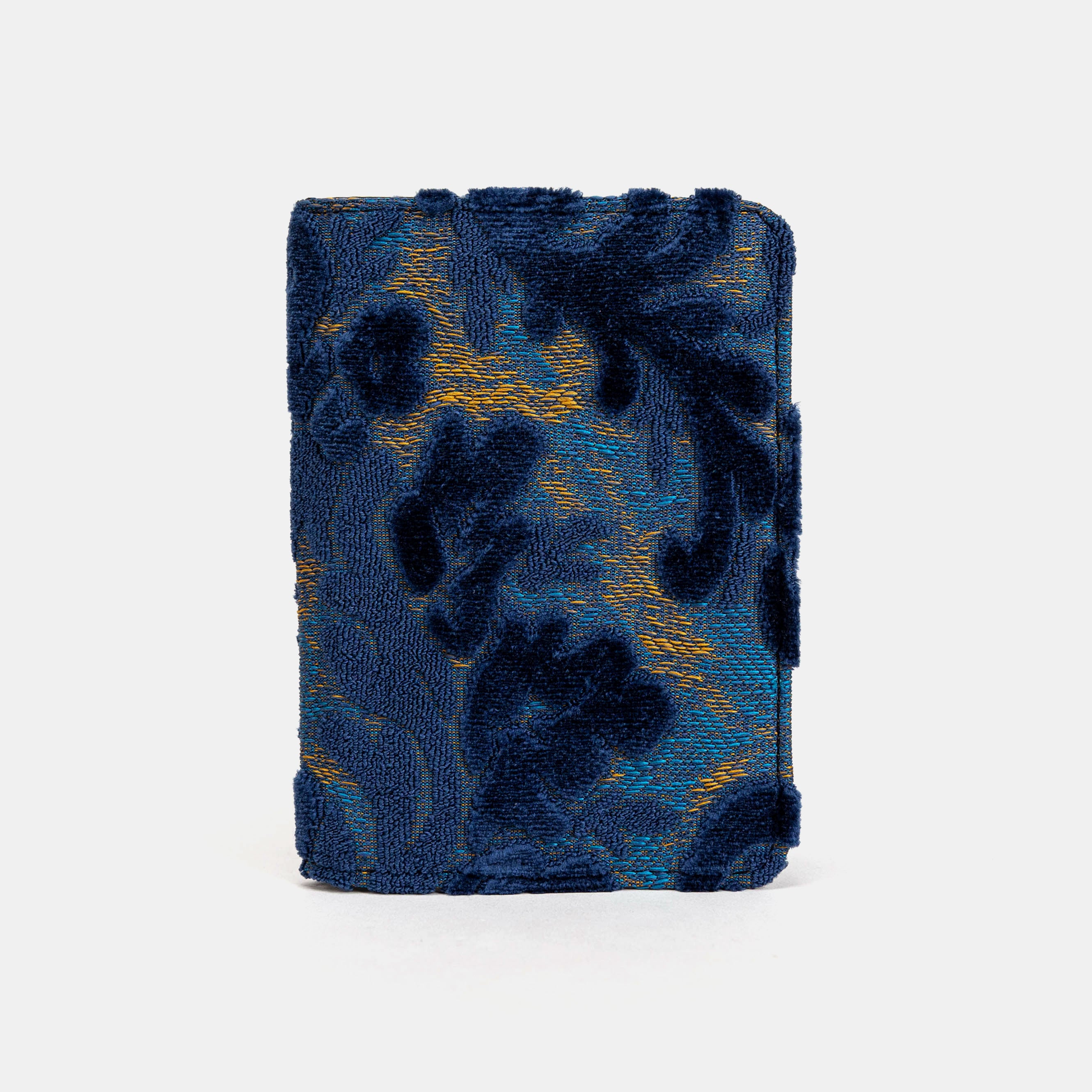 Burnout Velvet Navy Passport Cover Carpetbag of America main